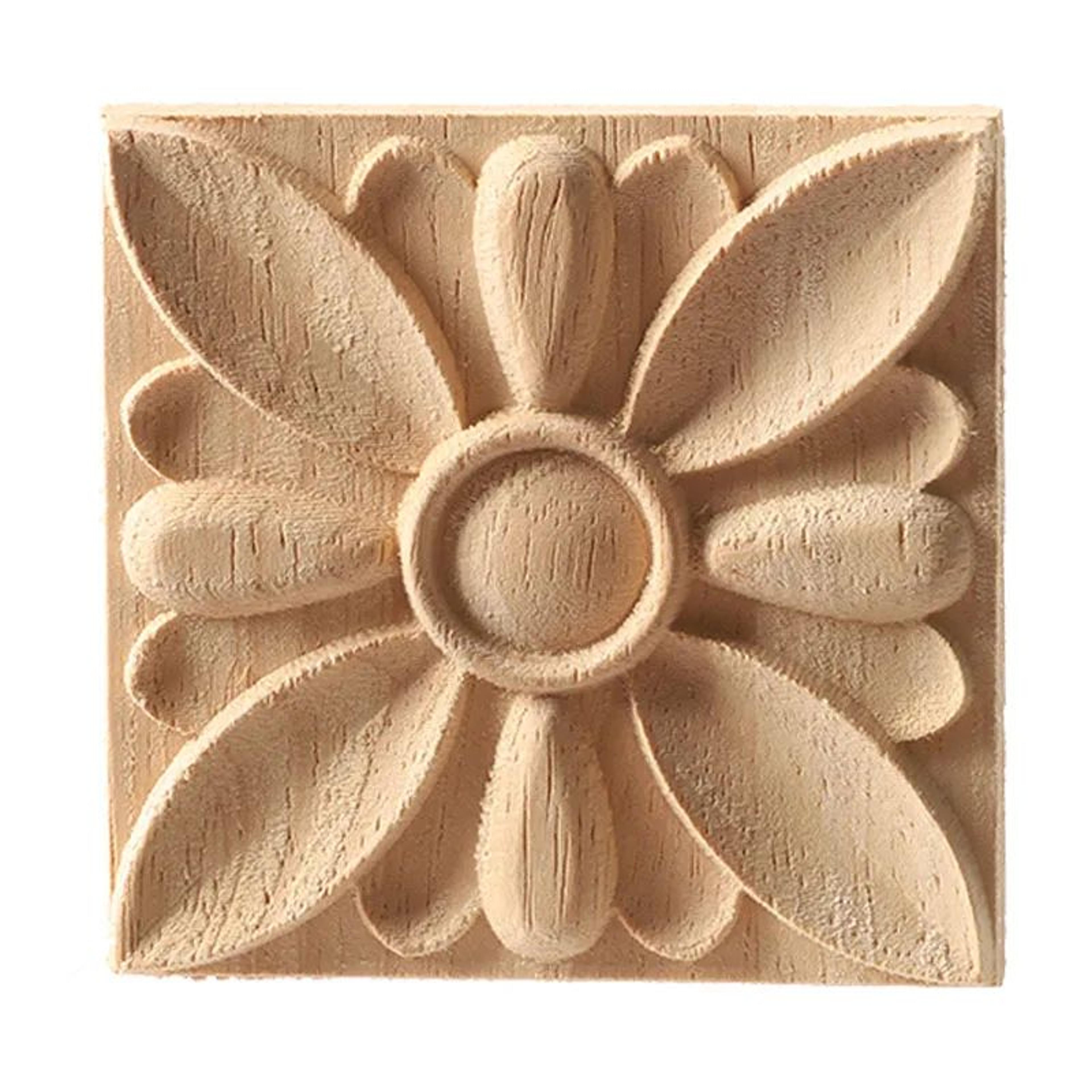 European Carved Wood Corner Applique  Unpainted Floral Furniture Decal For Vintage Home Decor 3