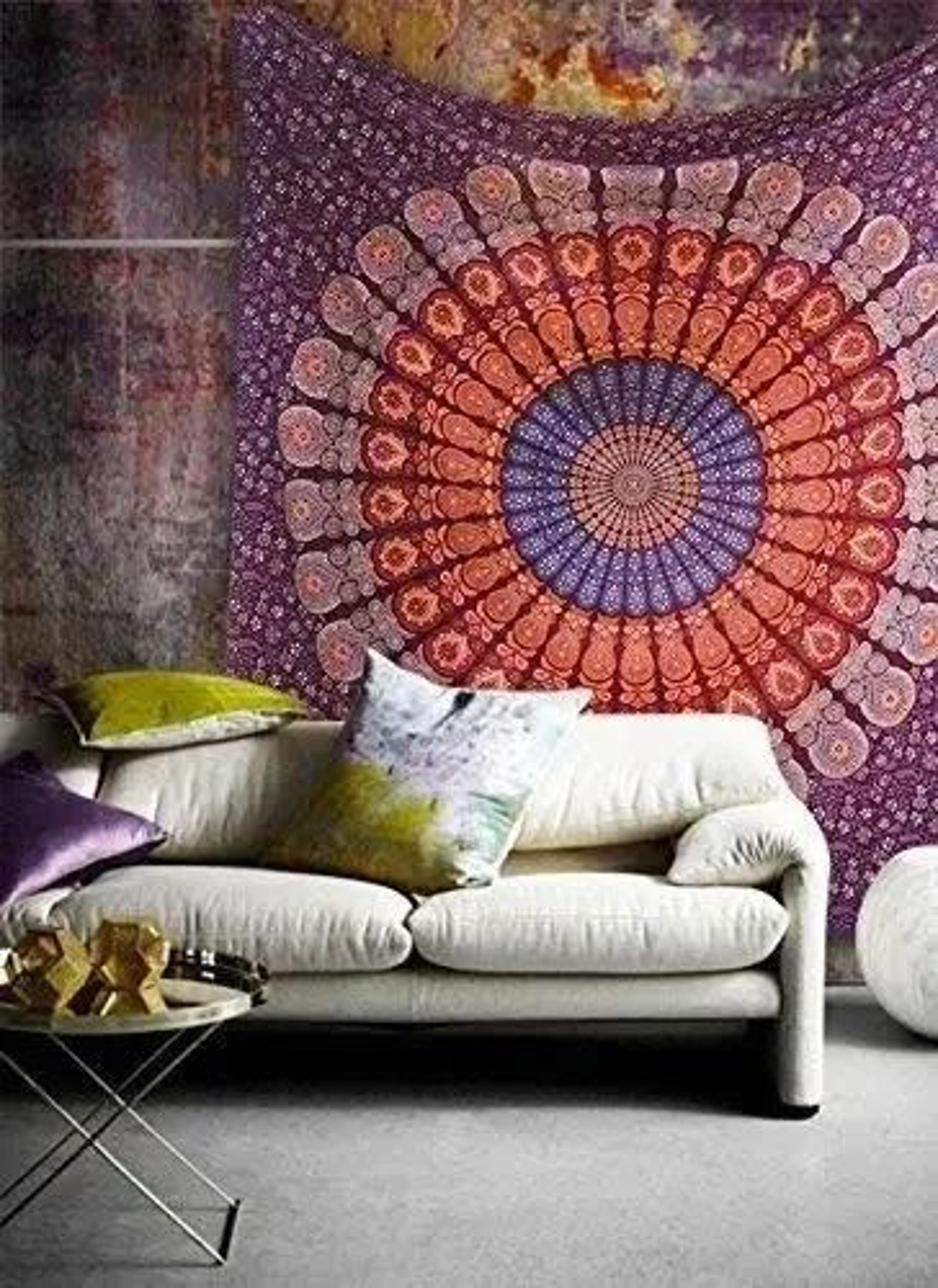 Bohemian Mandala Wall Tapestry  Hippie Psychedelic Fabric Decor For Bedroom  Living Space 2