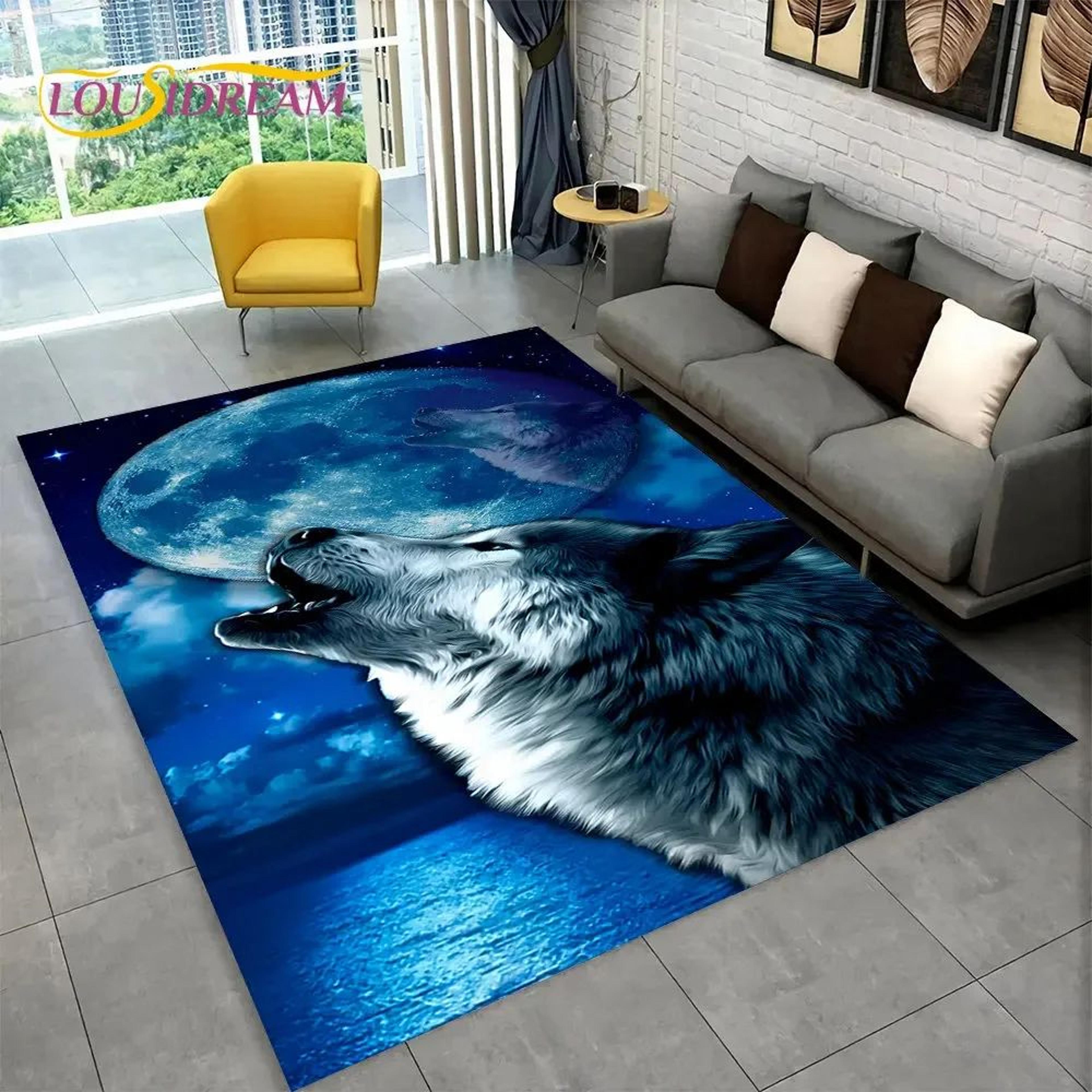 3D Animal Print Area Rug  NonSlip Flannel Carpet For Living Room Bedroom  Home Decor 5