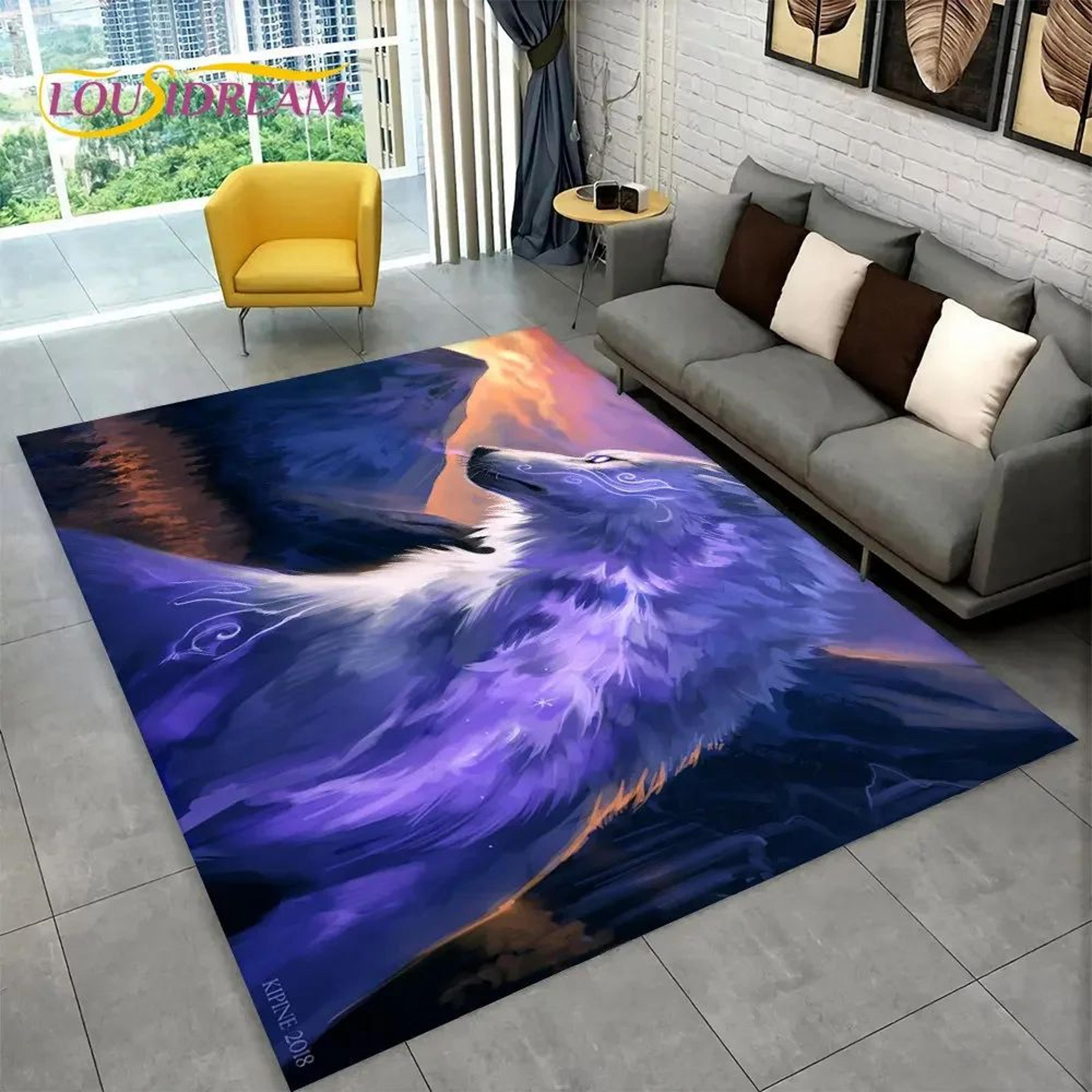 3D Animal Print Area Rug  NonSlip Flannel Carpet For Living Room Bedroom  Home Decor 23