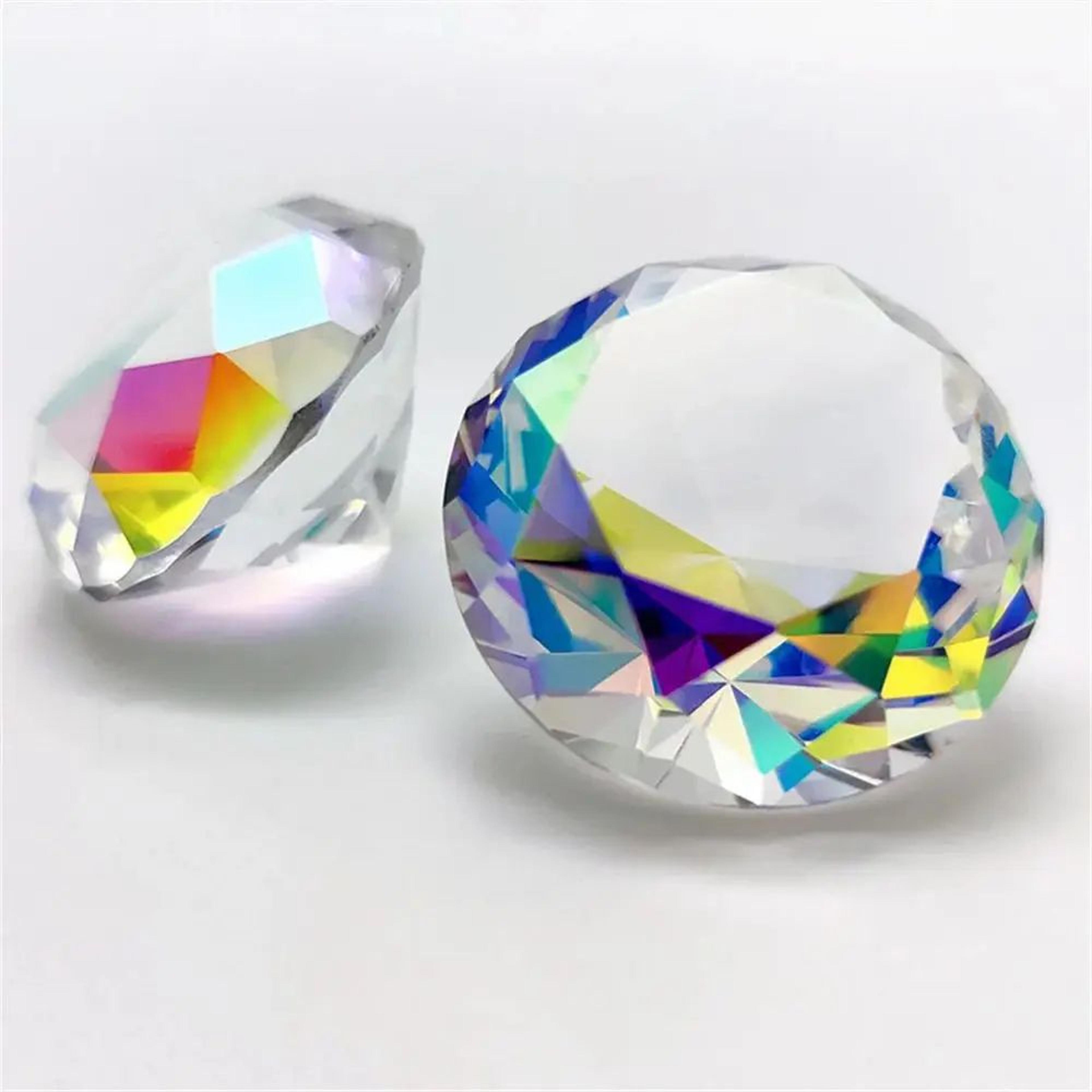 K9 Crystal Prism Diamond Decor  AB Rainbow Glass Gem Tabletop Ornament 1