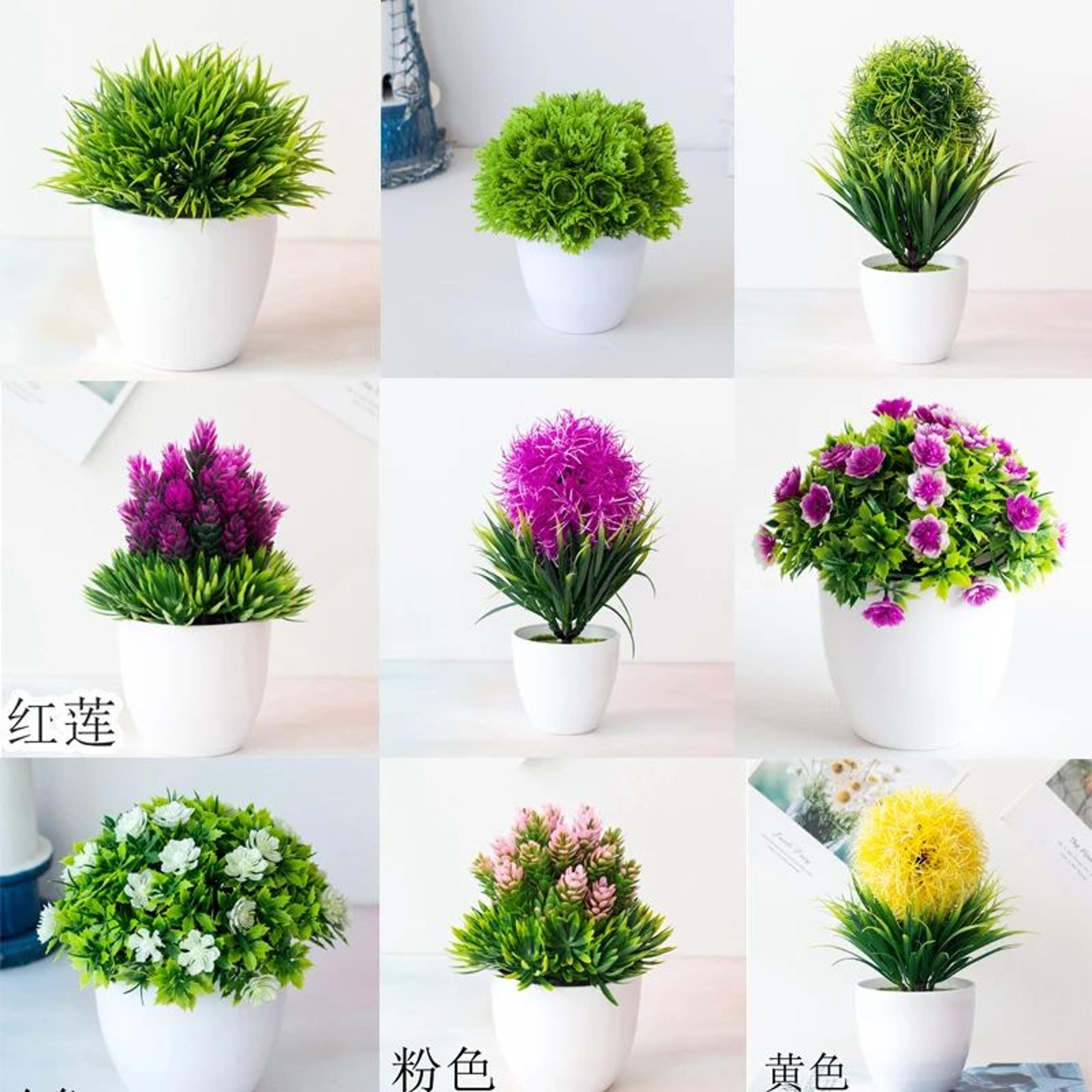 artificial green bonsai plant – mini potted faux tree home decor