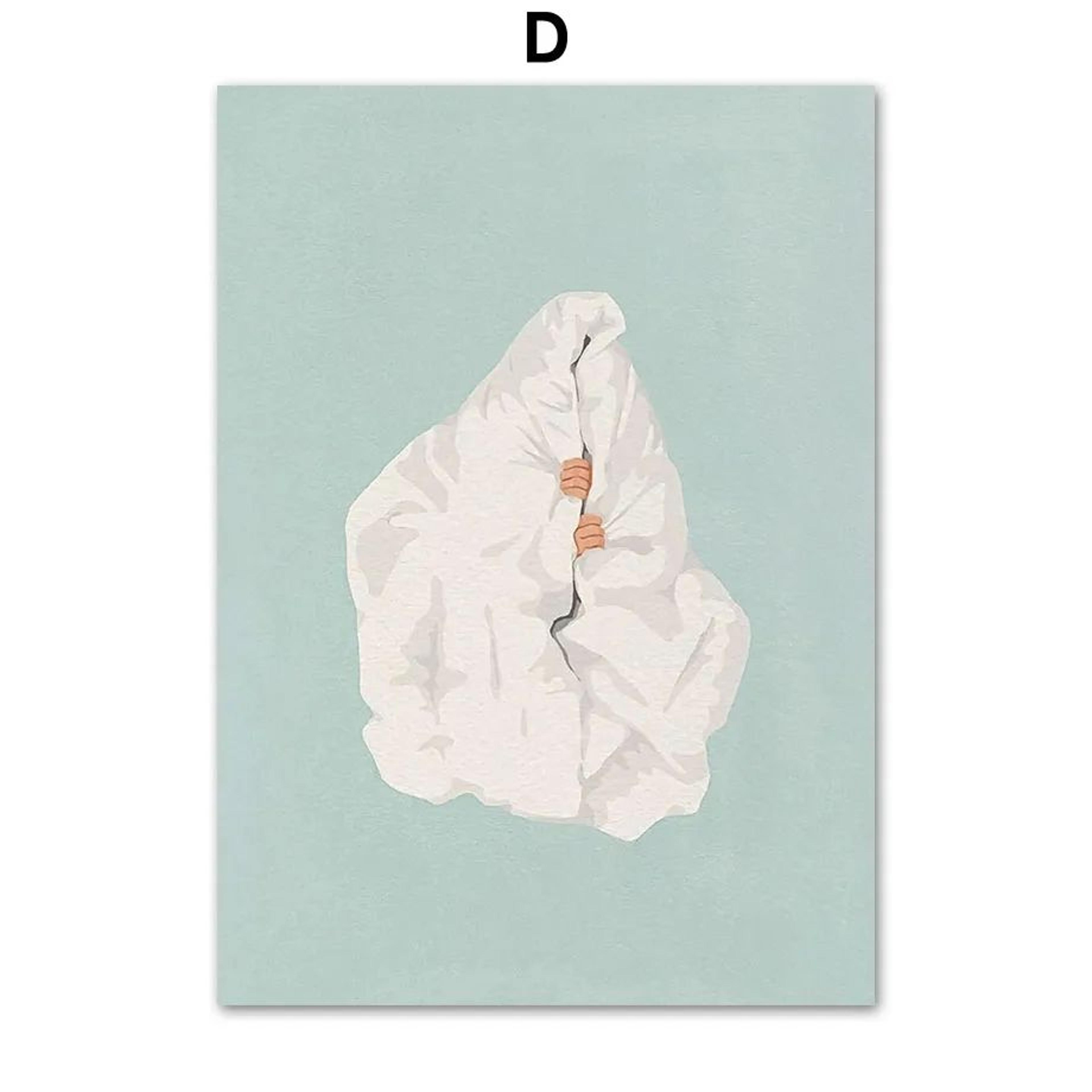Laundry Girl Canvas Wall Art  Nordic Bathroom Poster Print Home Decor 8