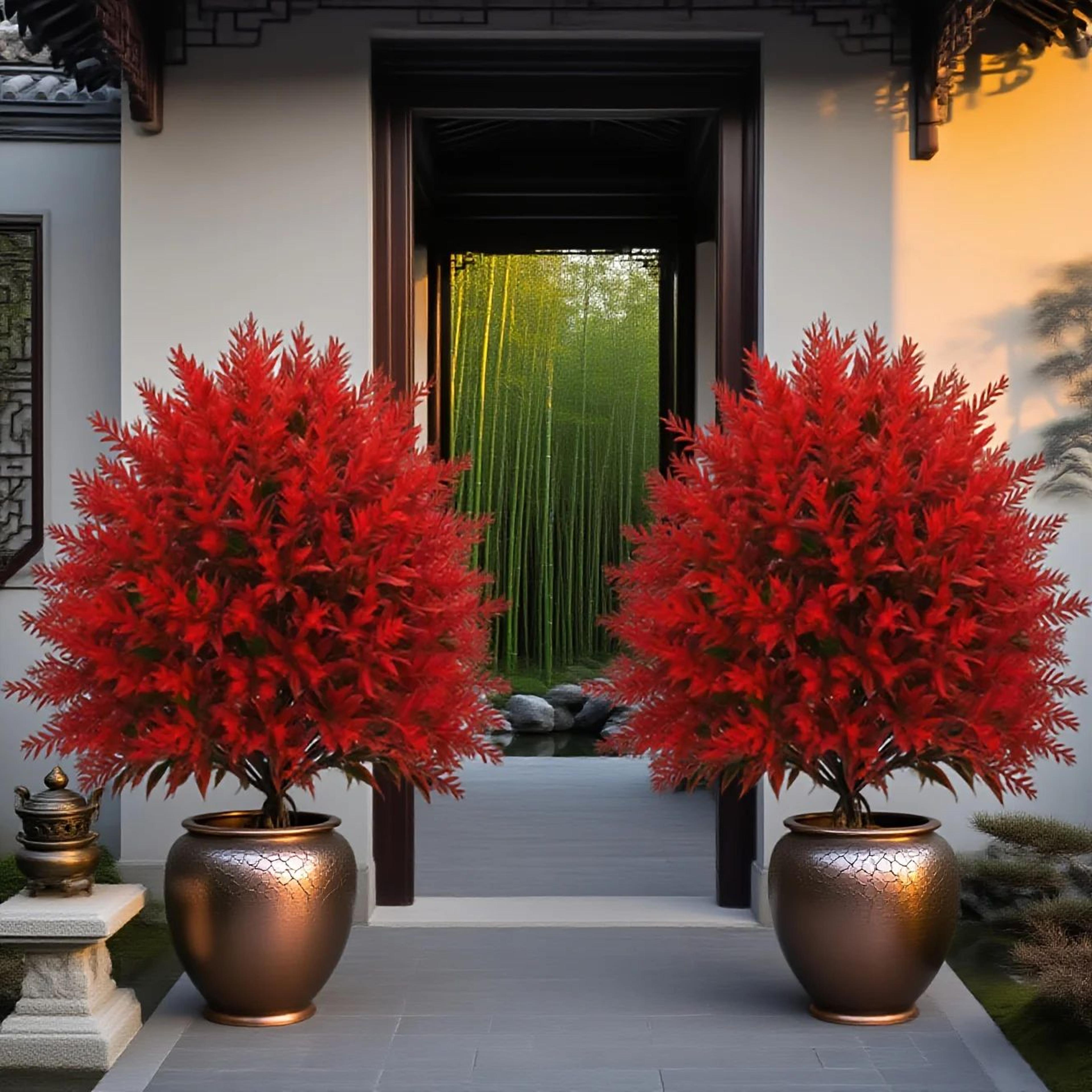 Red Lavender Artificial Stake Plant  Outdoor Garden Decor Faux Flower 4