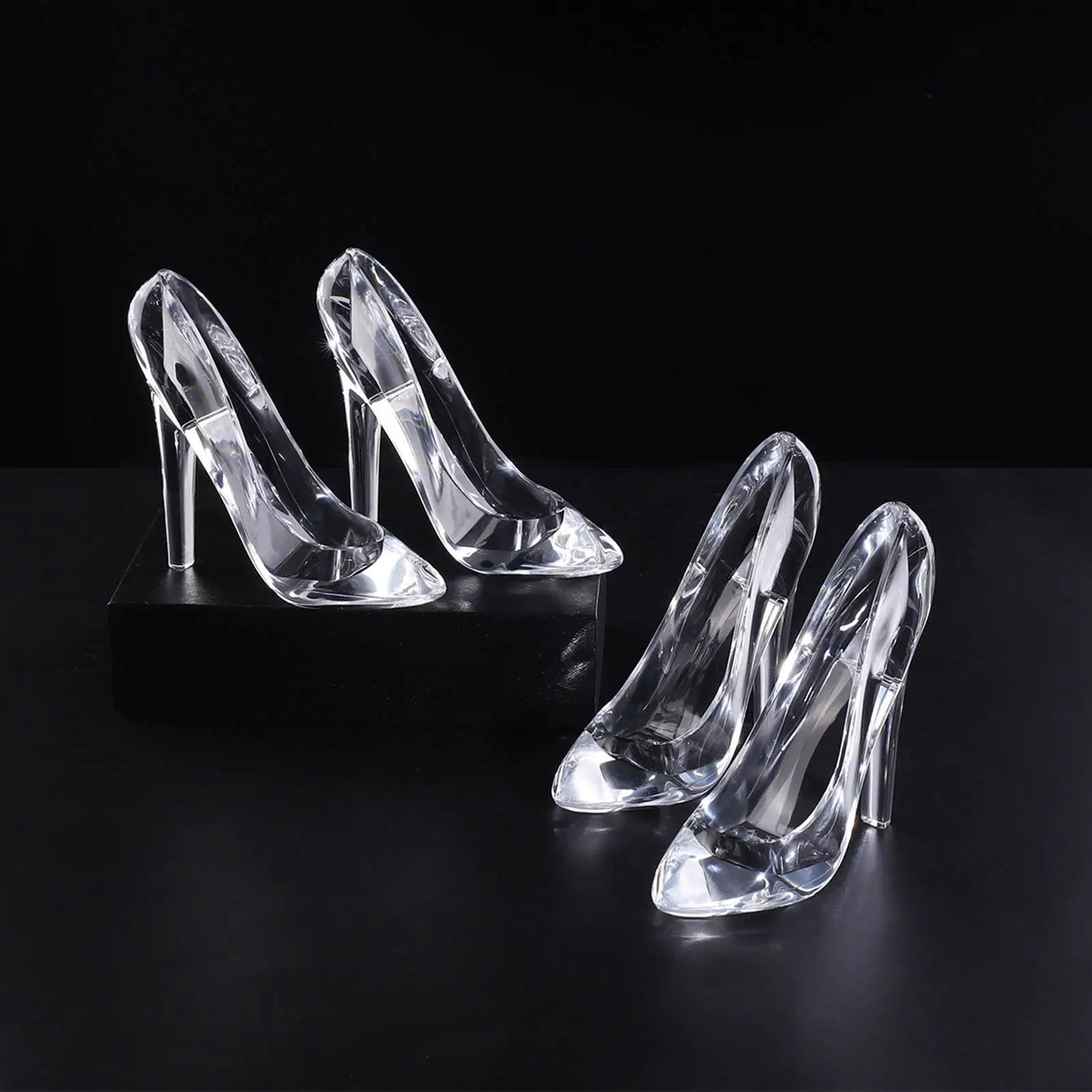 Crystal Glass Slipper Ornament  Transparent Acrylic Cinderella HighHeel Figurine For Wedding  Roman 3