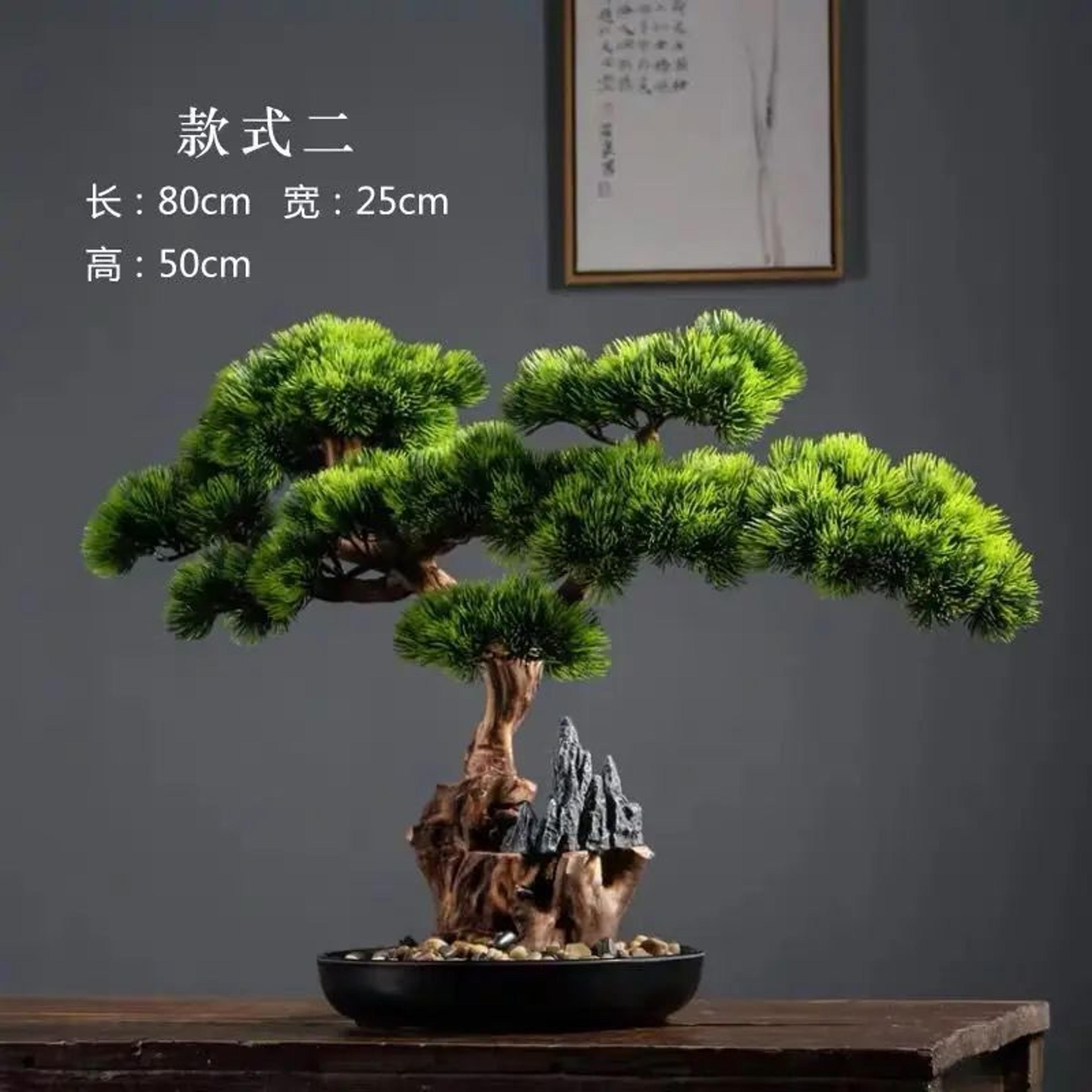 Artificial Welcome Pine Bonsai Tree  Four Seasons Desktop Landscape Plant For Home  Office Decor 5