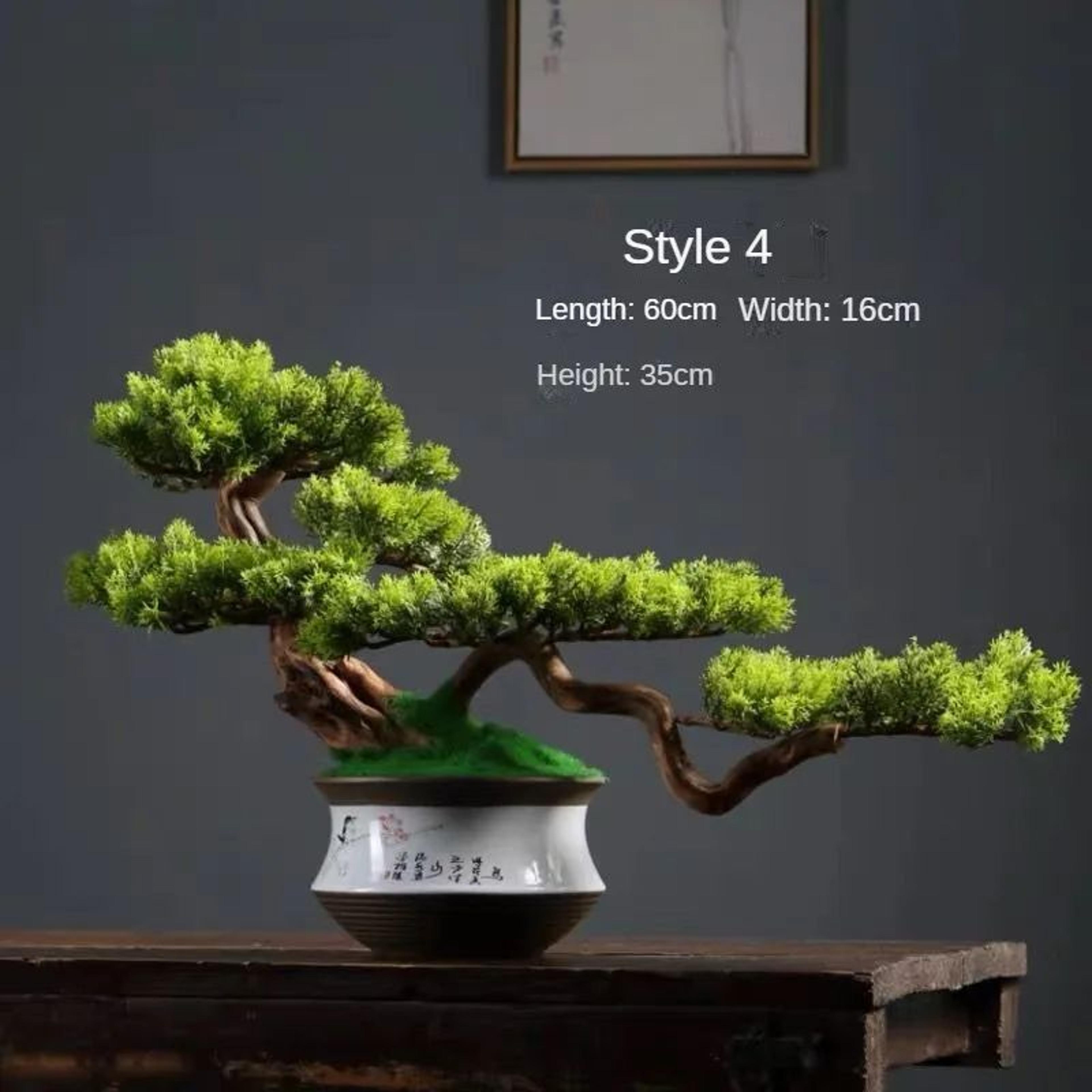 Artificial Welcome Pine Bonsai Tree  Four Seasons Desktop Landscape Plant For Home  Office Decor 9