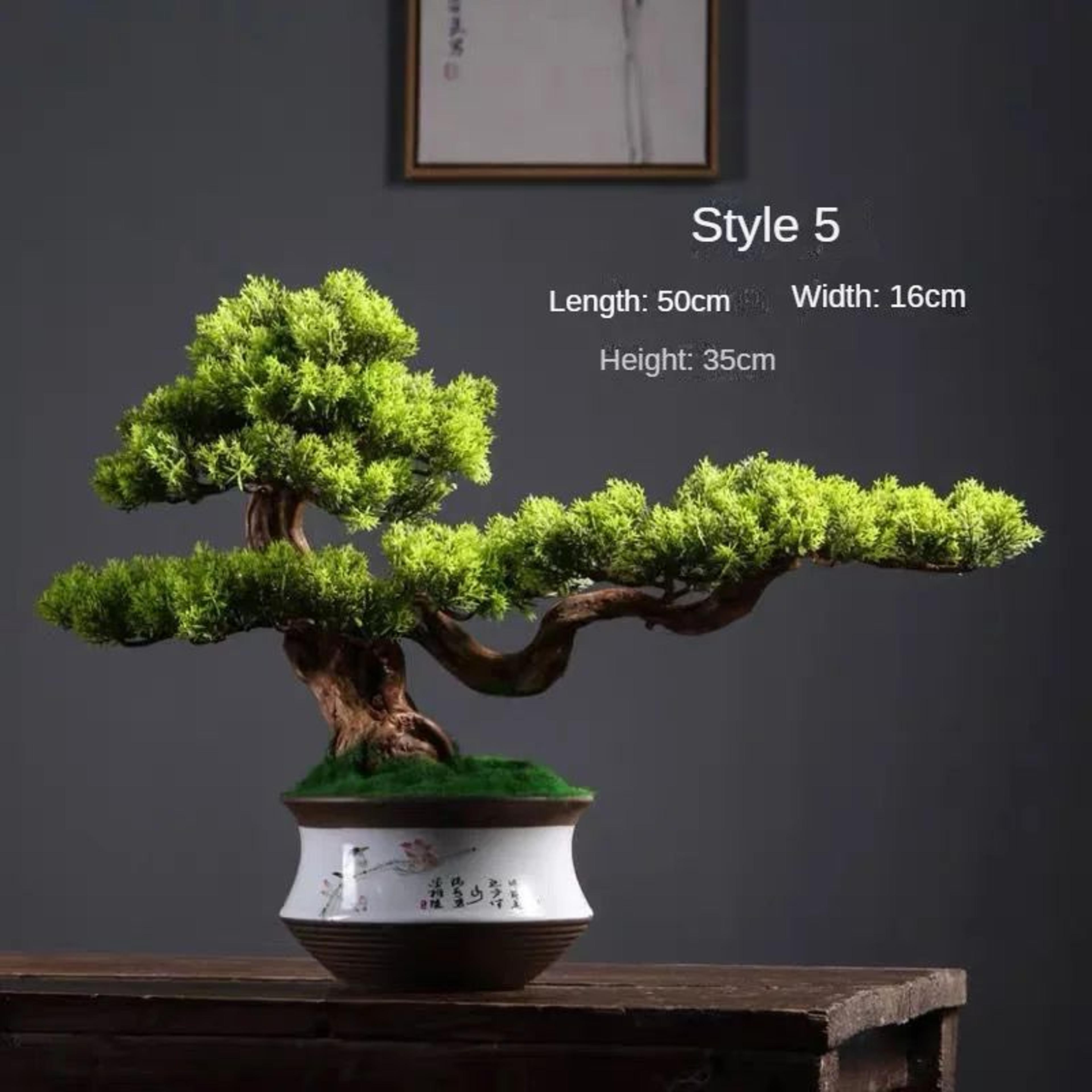 Artificial Welcome Pine Bonsai Tree  Four Seasons Desktop Landscape Plant For Home  Office Decor 10