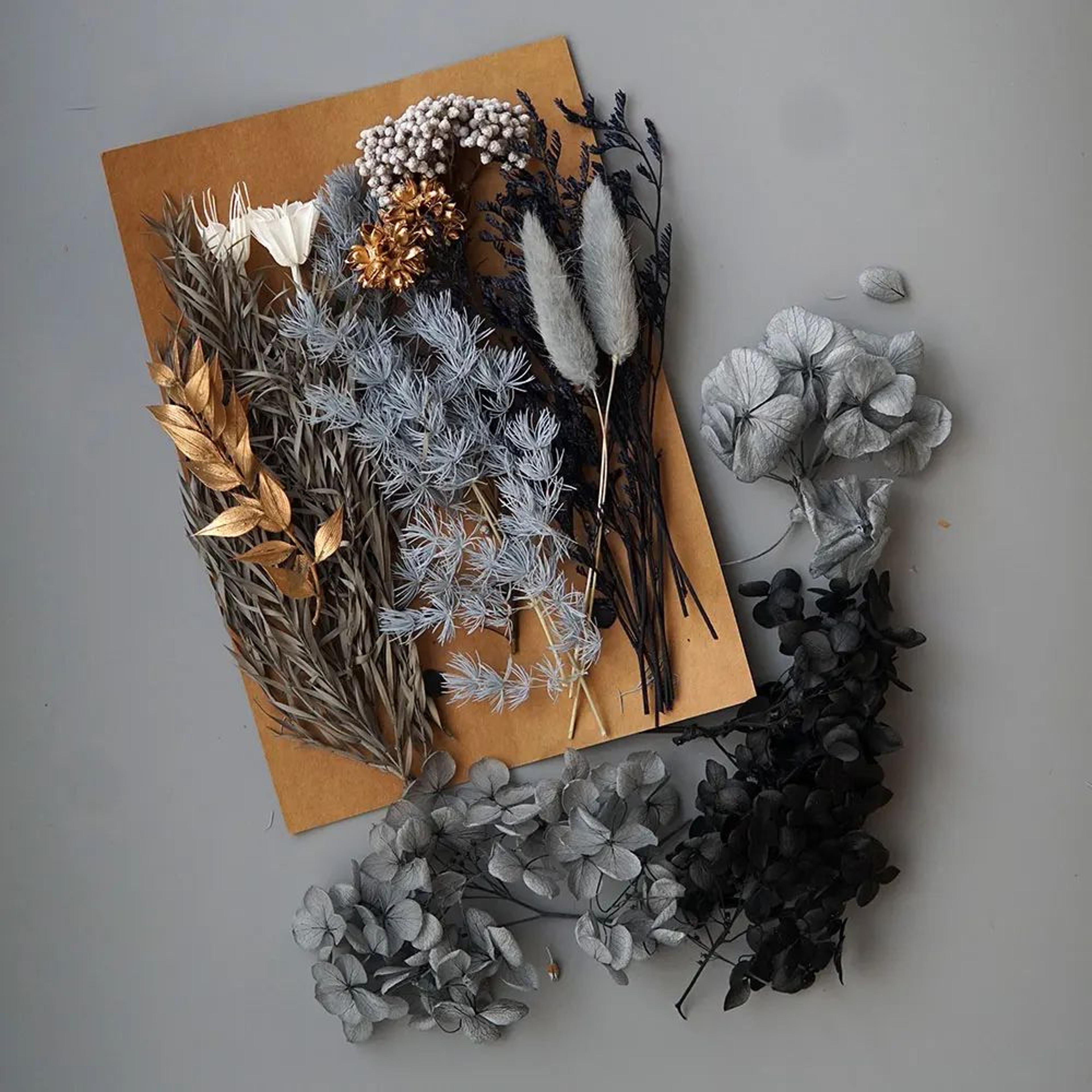 preserved dried hydrangea flower set – real floral materials for resin, candle & diy crafts