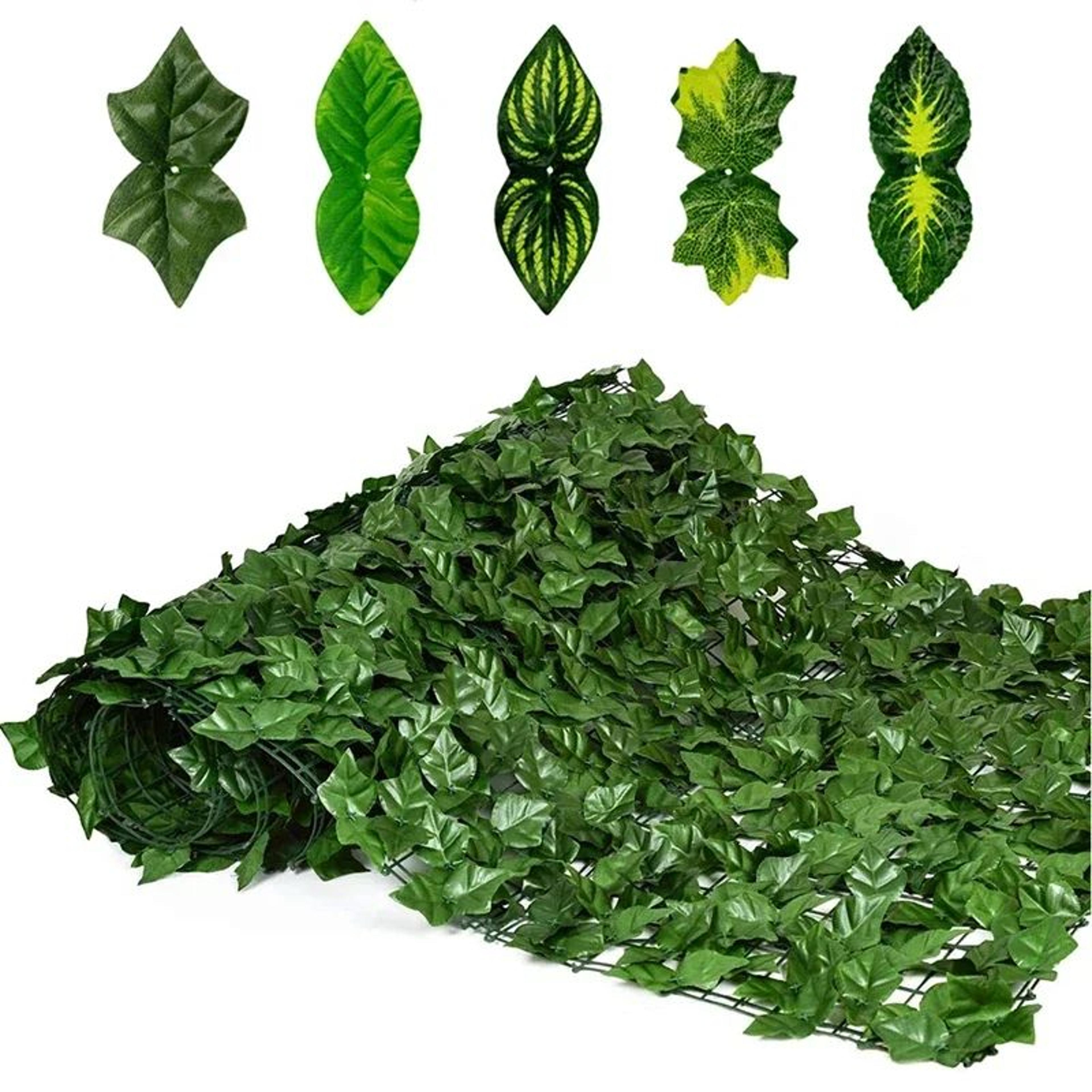 Artificial Ivy Leaf Privacy Fence Panel  Realistic Green Hedge Screen For Outdoor Wall  Balcony Dec 0