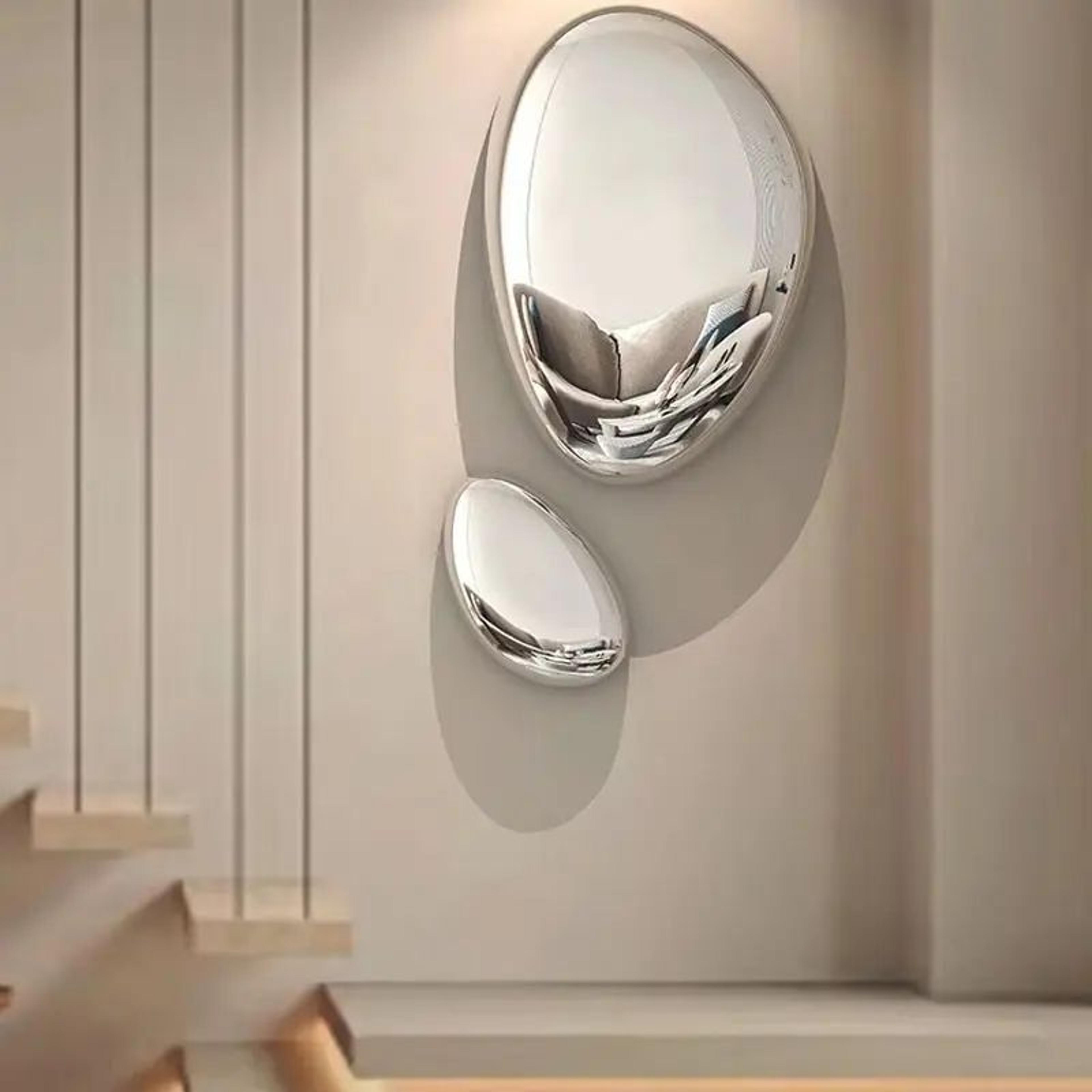 Modern Luxury Water Drop Wall Pendant  Imitation Stainless Steel Goose Egg Stone Decor For Elegant  2