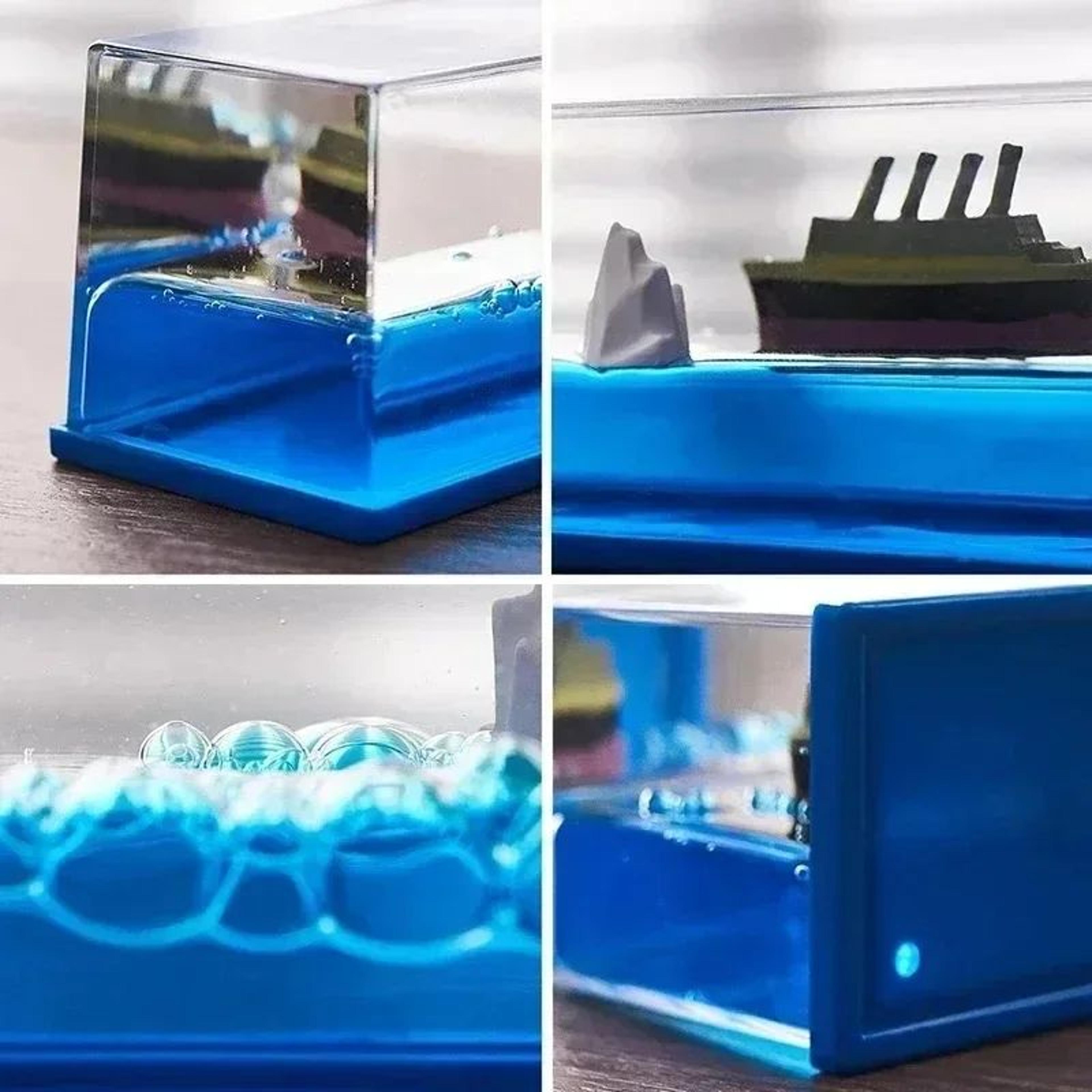 Black Pearl Liquid Motion Ship Bottle  Floating Acrylic Fluid Toy Decor For Desk  Home 4