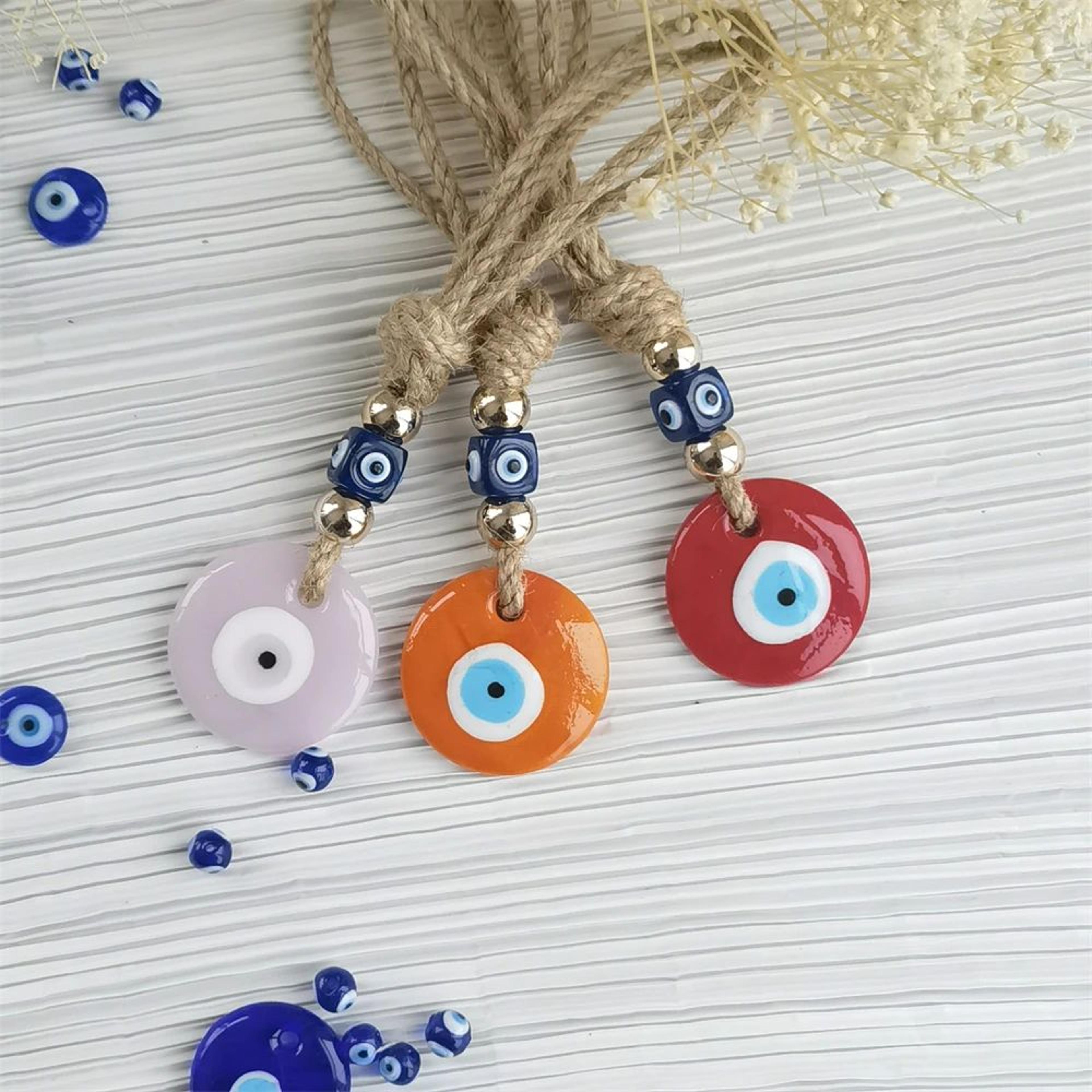 Handcrafted Evil Eye Glass Wall Hanging  Blue Eye Protection Pendant For Home Decor 5