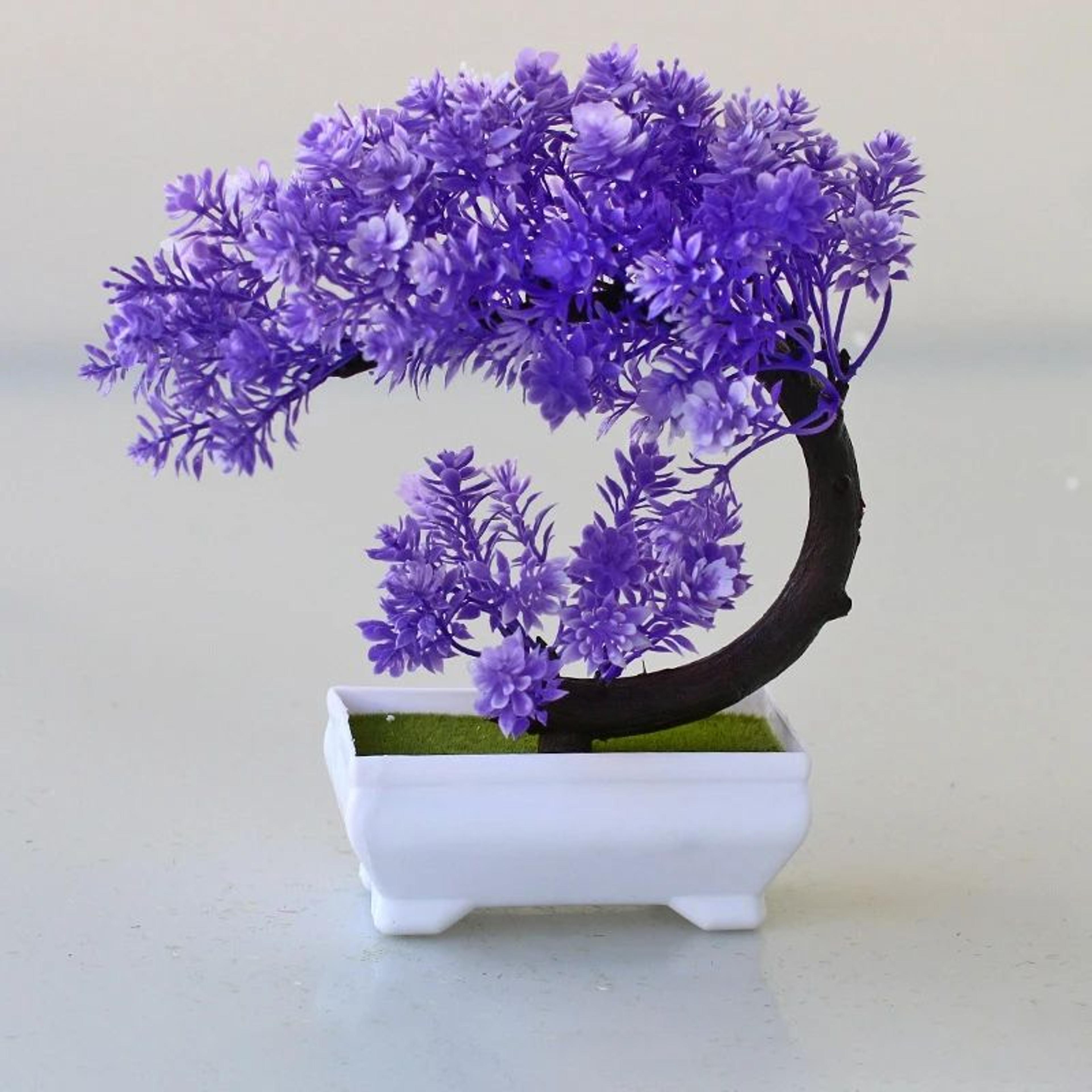 Artificial Bonsai Potted Plant  Realistic Mini Tree Decor For Home Office  Garden Display 4