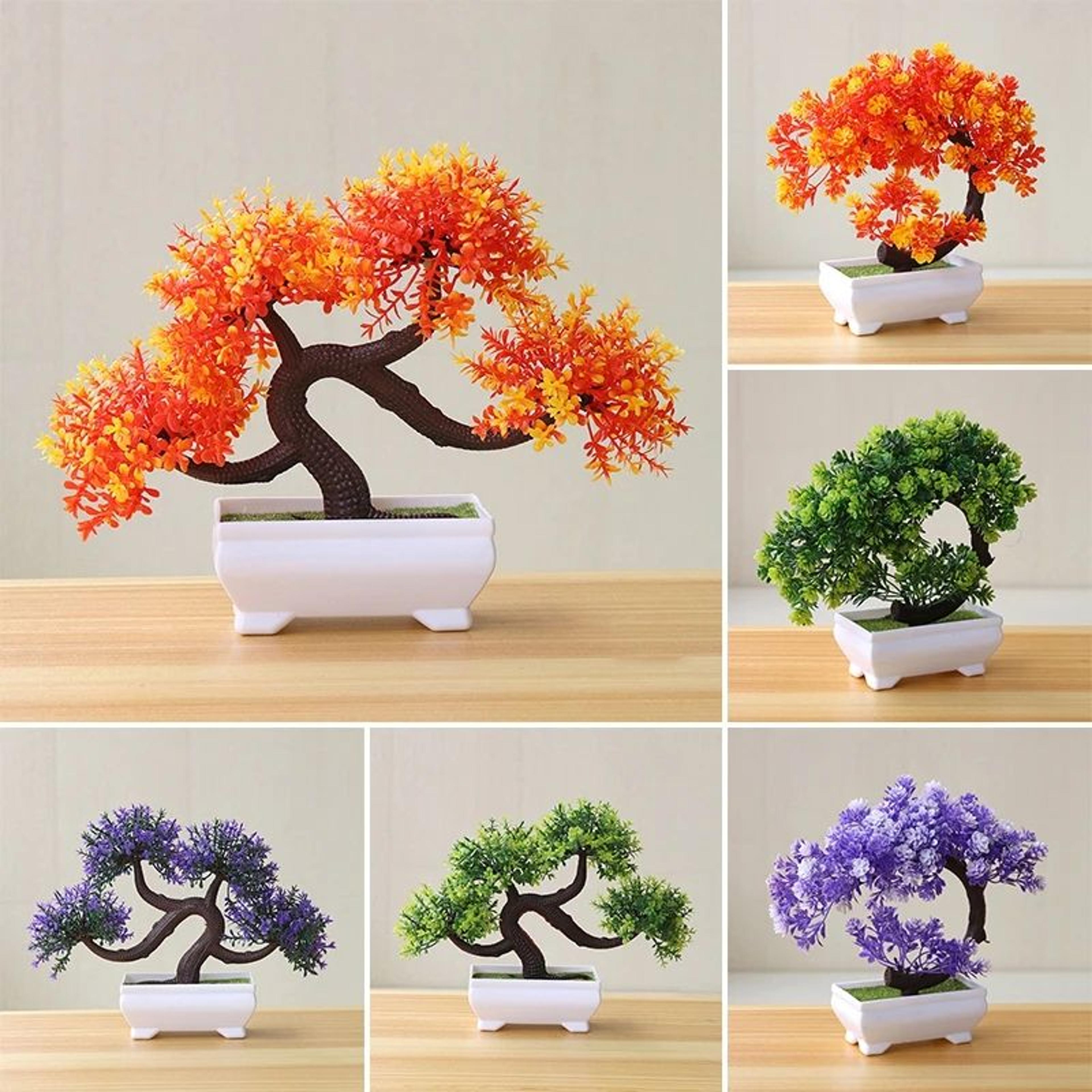 Artificial Bonsai Potted Plant  Realistic Mini Tree Decor For Home Office  Garden Display 2