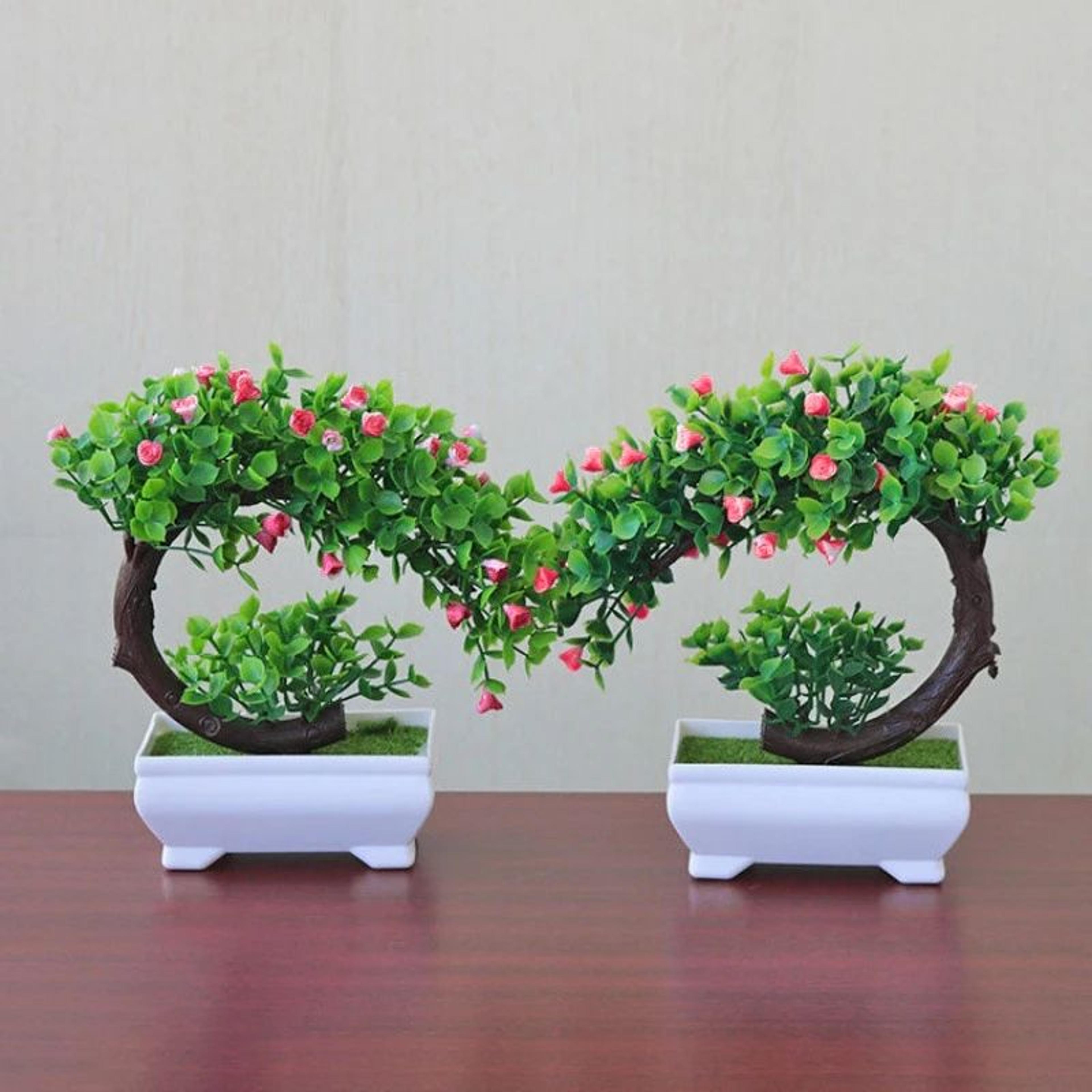 Artificial Bonsai Potted Plant  Realistic Mini Tree Decor For Home Office  Garden Display 3