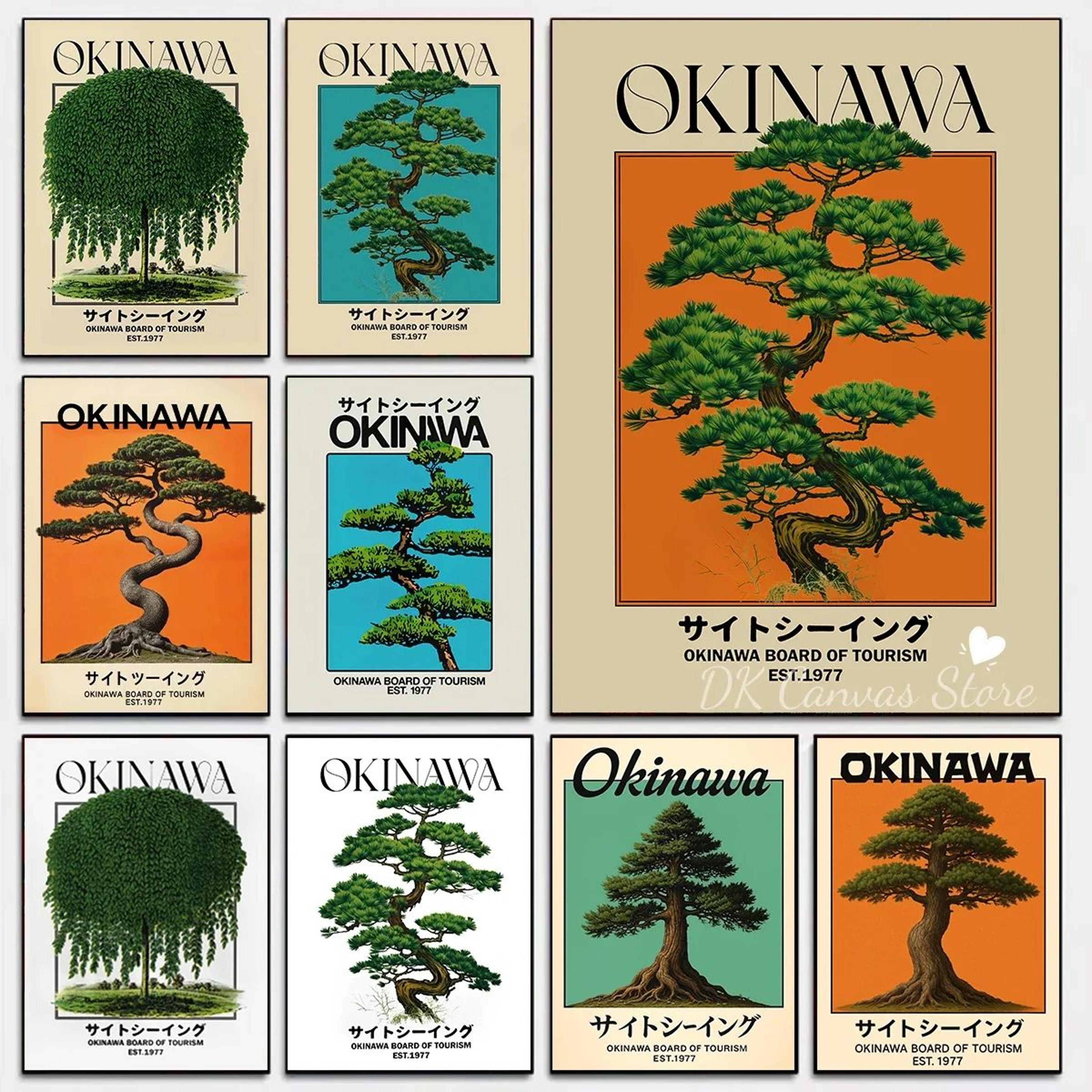 Okinawa Serenity Canvas Poster  Japanese Retro Japandi Tree Art Print For Modern Home Decor 4