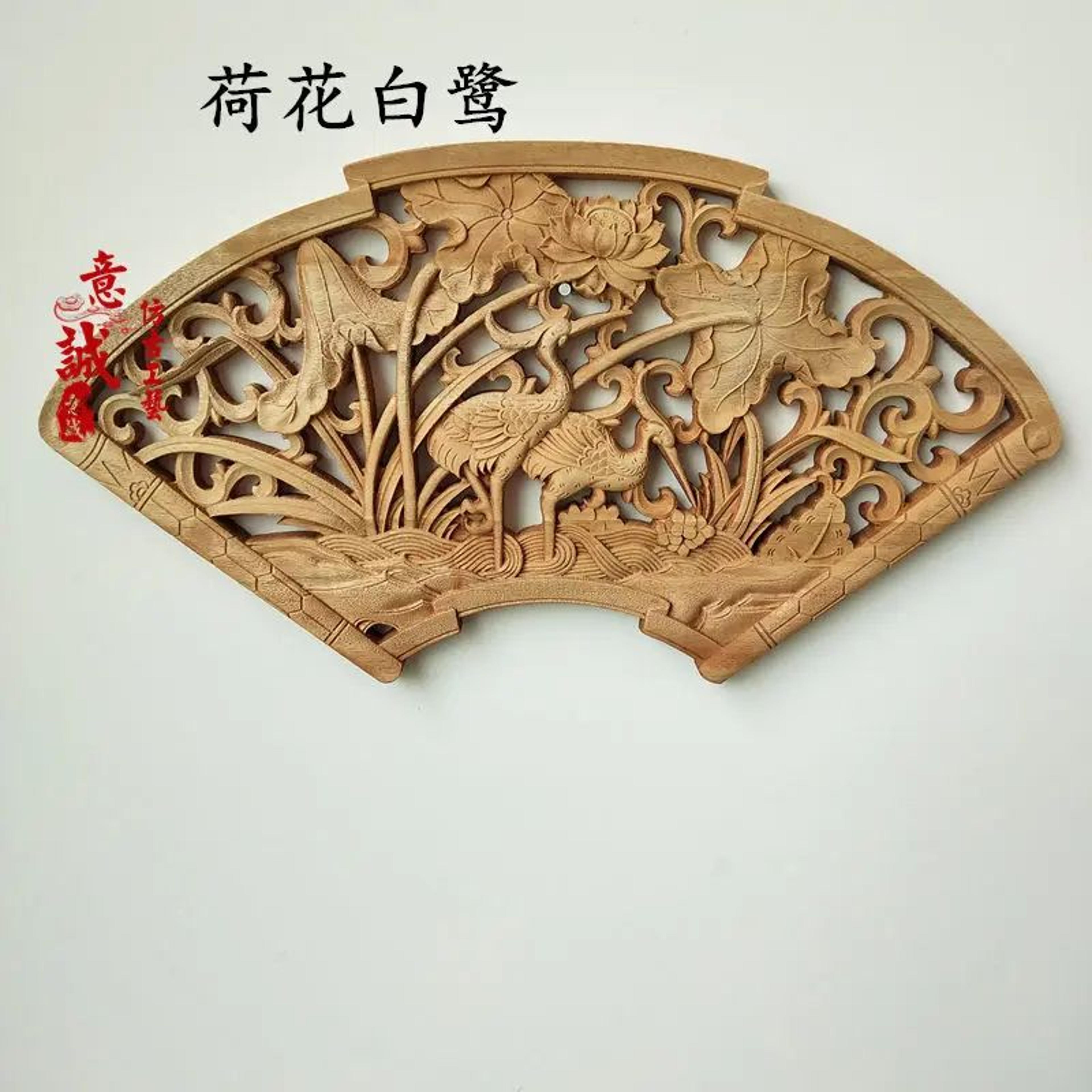 HandCarved Camphor Wood Dragon  Phoenix Wall Art  3D Traditional Chinese Decorative Panel With Natu 15