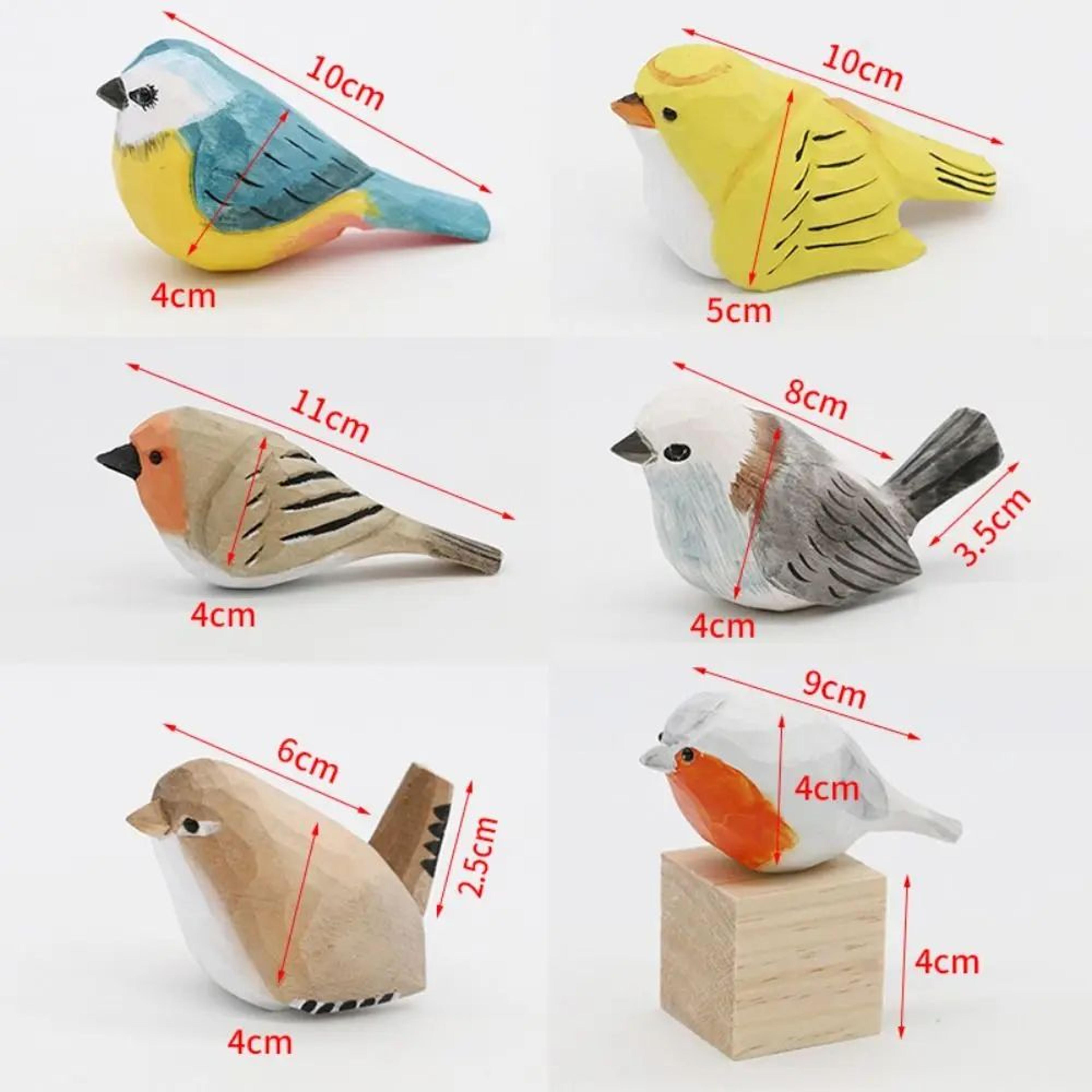 Handmade Wooden Bird Figurine  Nordic Style HandCarved Basswood Bird Decor Gift 3