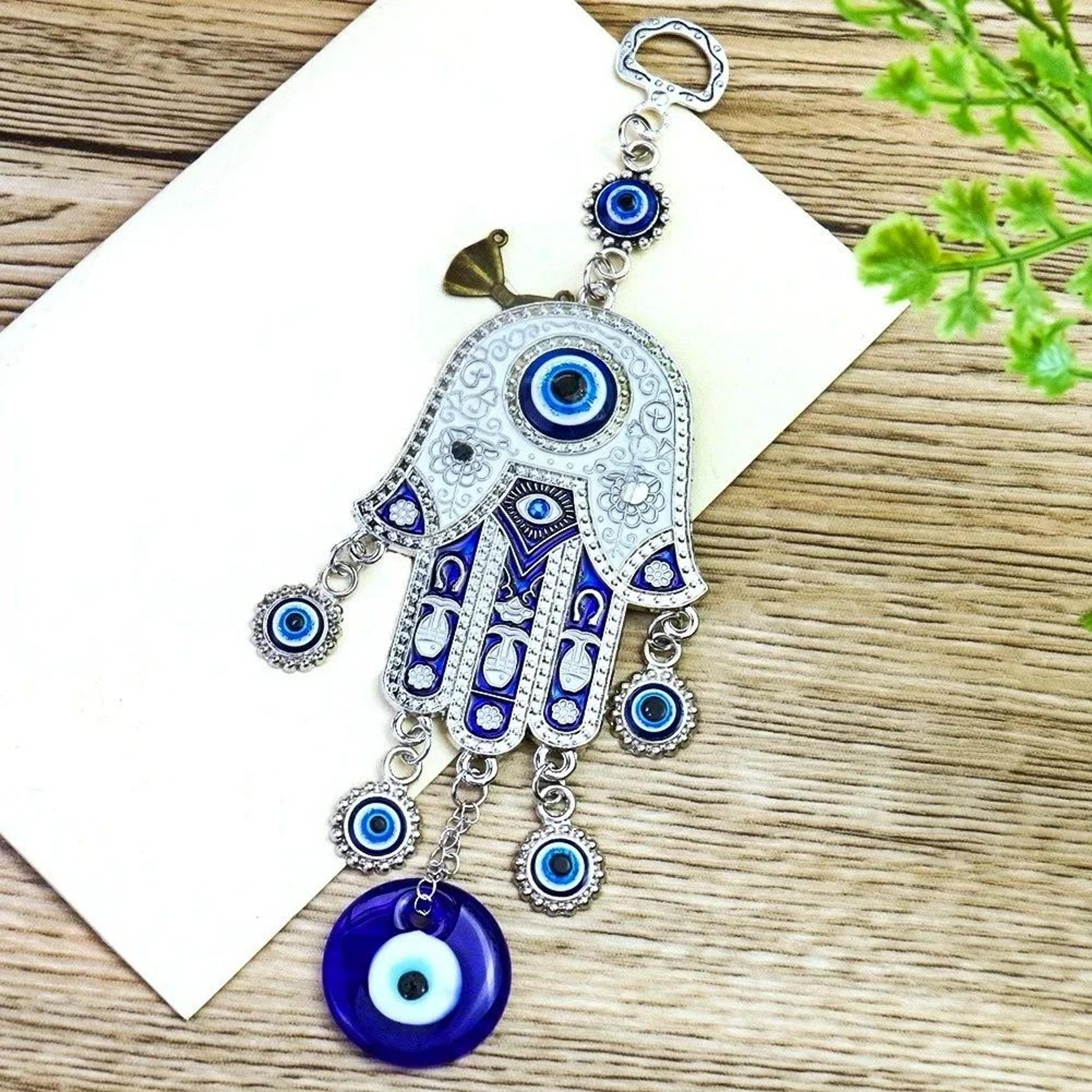 Evil Eye Hamsa Hand Wind Chime Wall Decor  Geometric Metal Hanging Ornament For Protection  Meditat 2