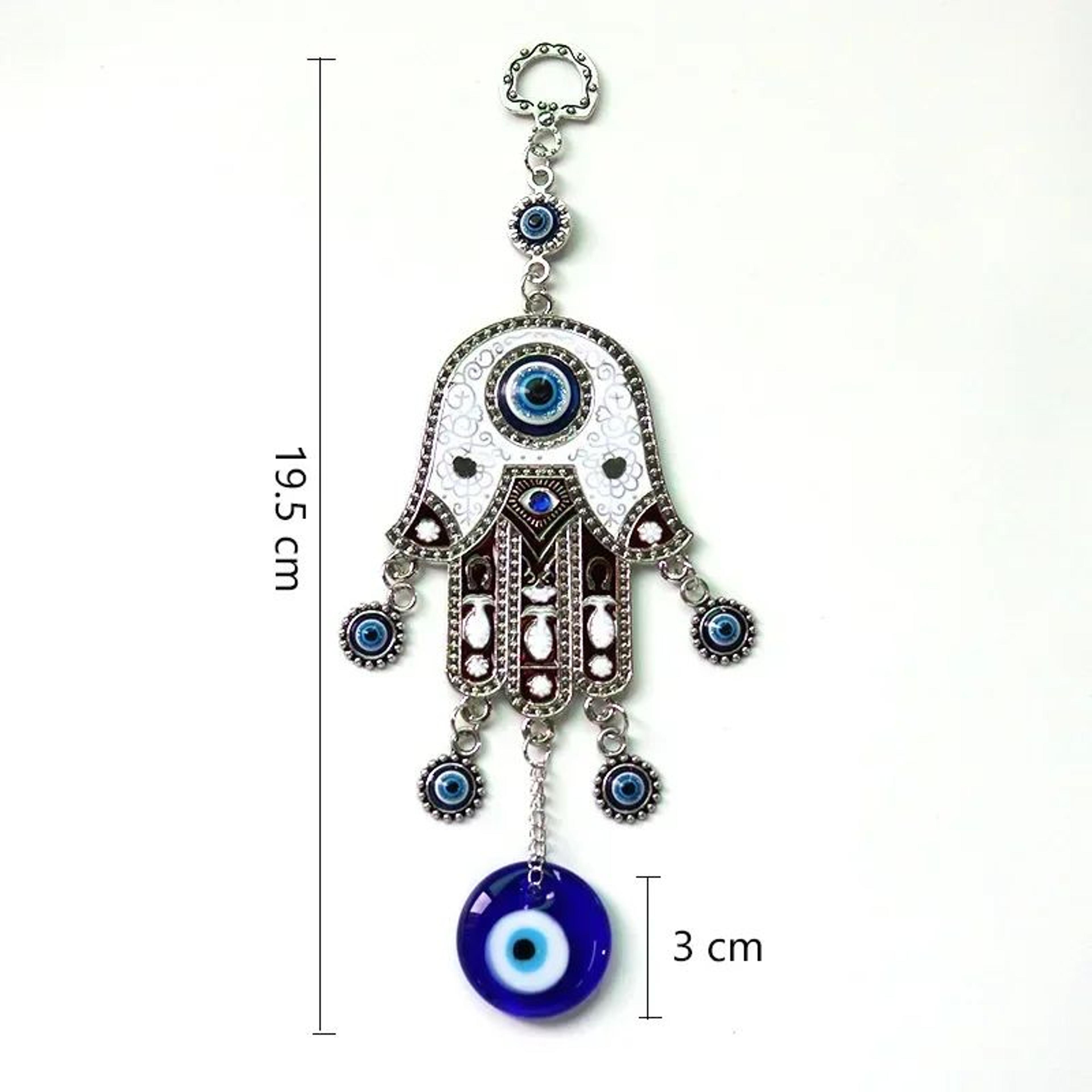 Evil Eye Hamsa Hand Wind Chime Wall Decor  Geometric Metal Hanging Ornament For Protection  Meditat 6