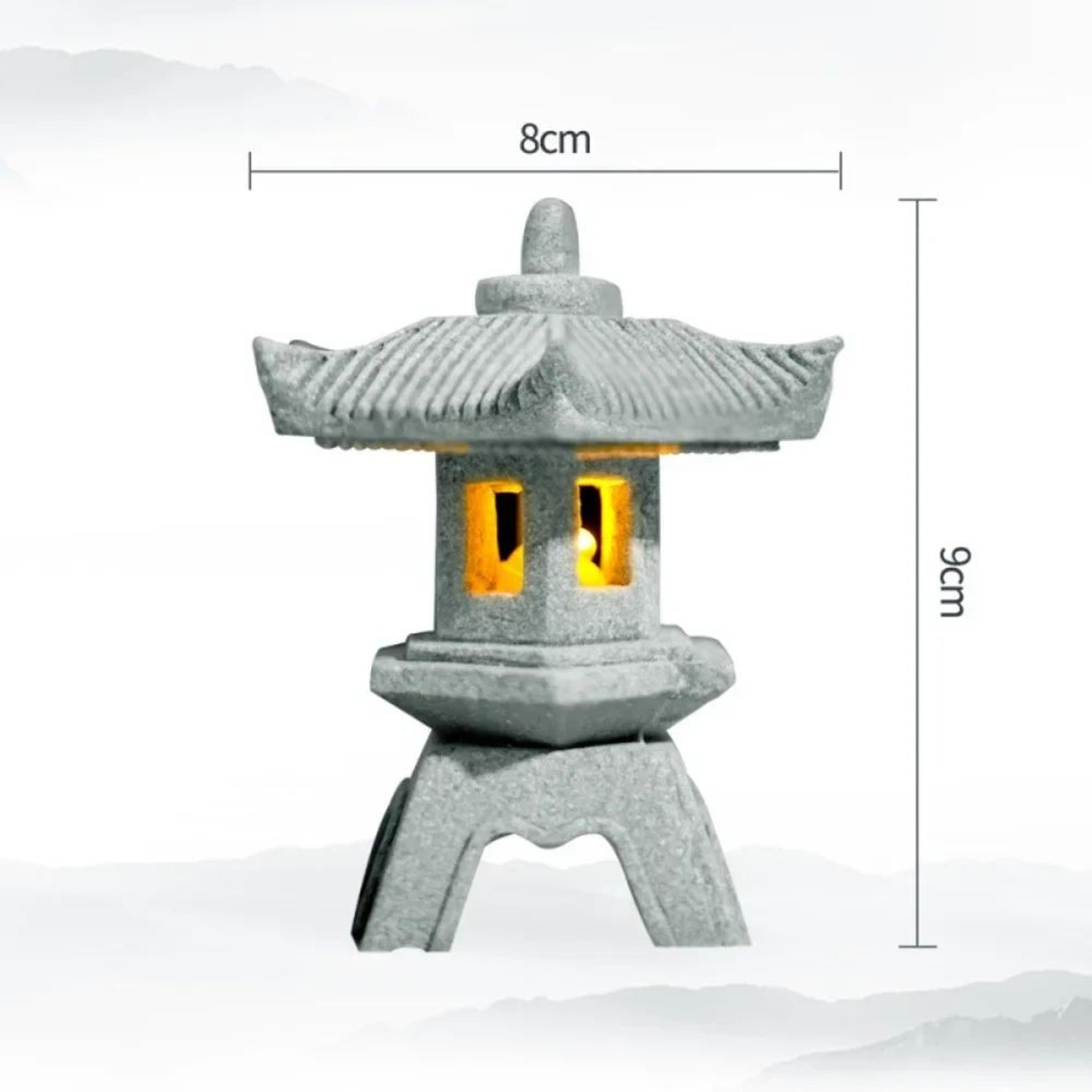 Zen Mini Pagoda Lantern Garden Statue  Stone Bonsai Landscape Lamp Ornament For Yard  Desktop Decor 8