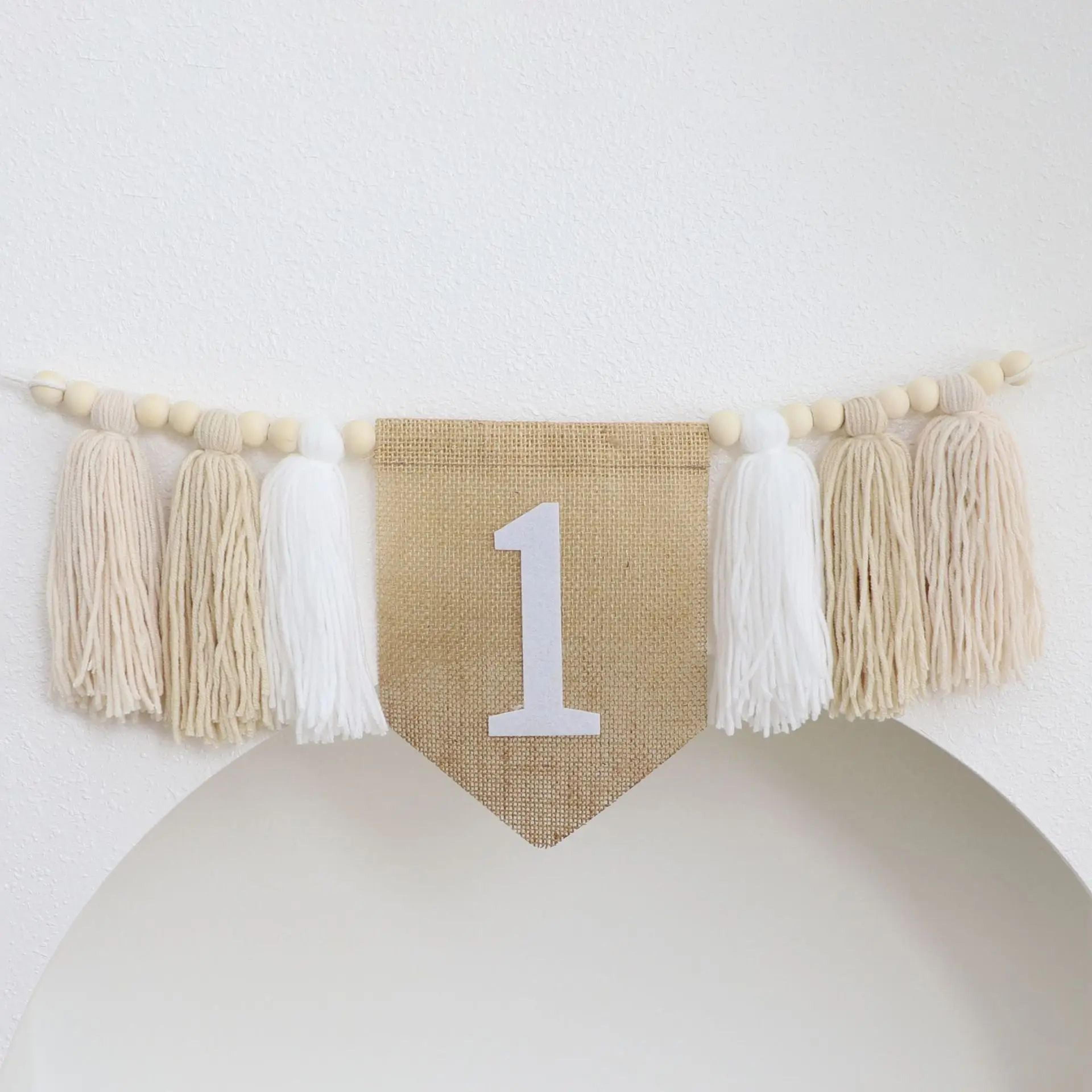 Boho 1st Birthday High Chair Banner  Modern Nursery  Baby Room Party Decoration 22