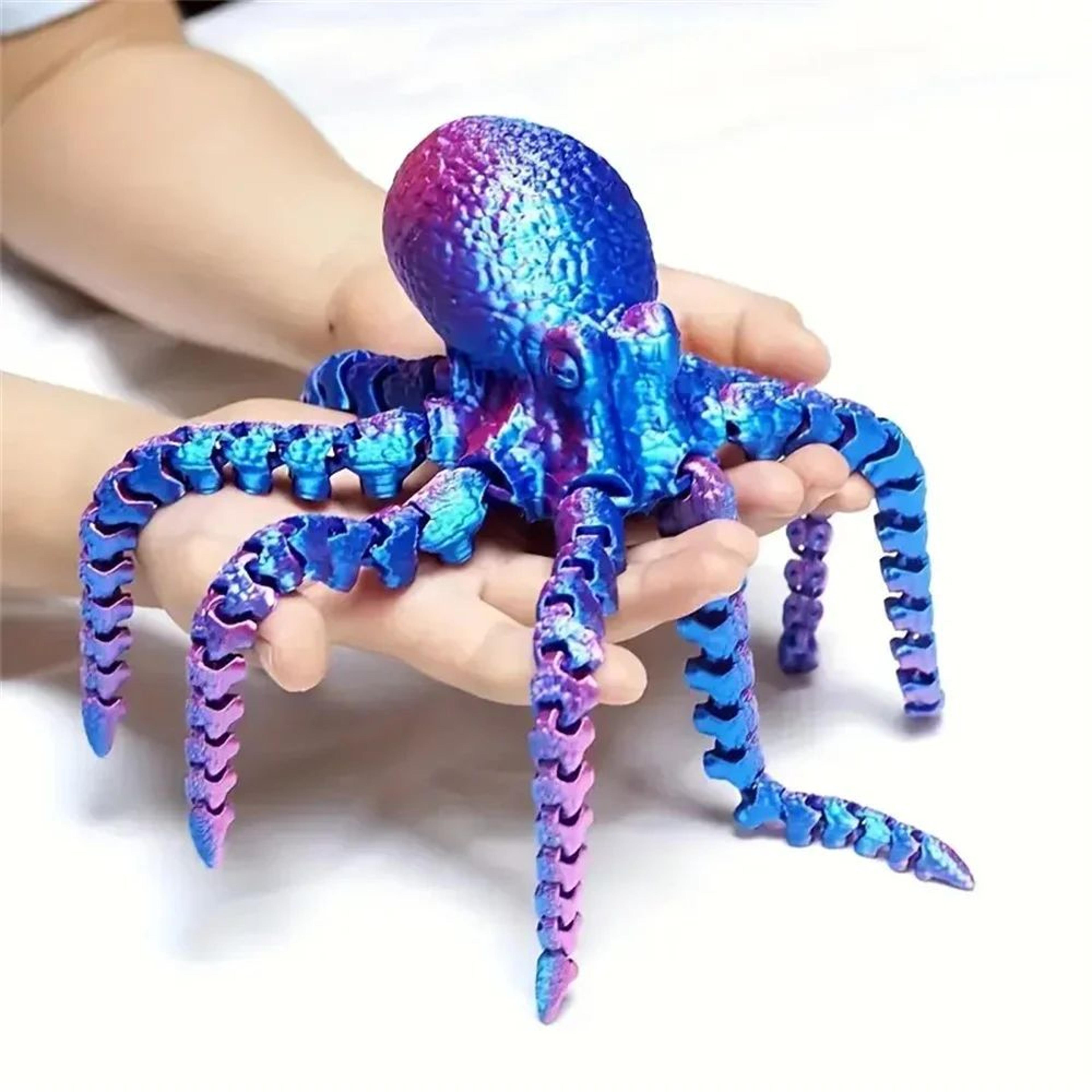 Flexible 3D Printed Octopus Figurine  Movable Ocean Animal Desk  Aquarium Decor Toy 8