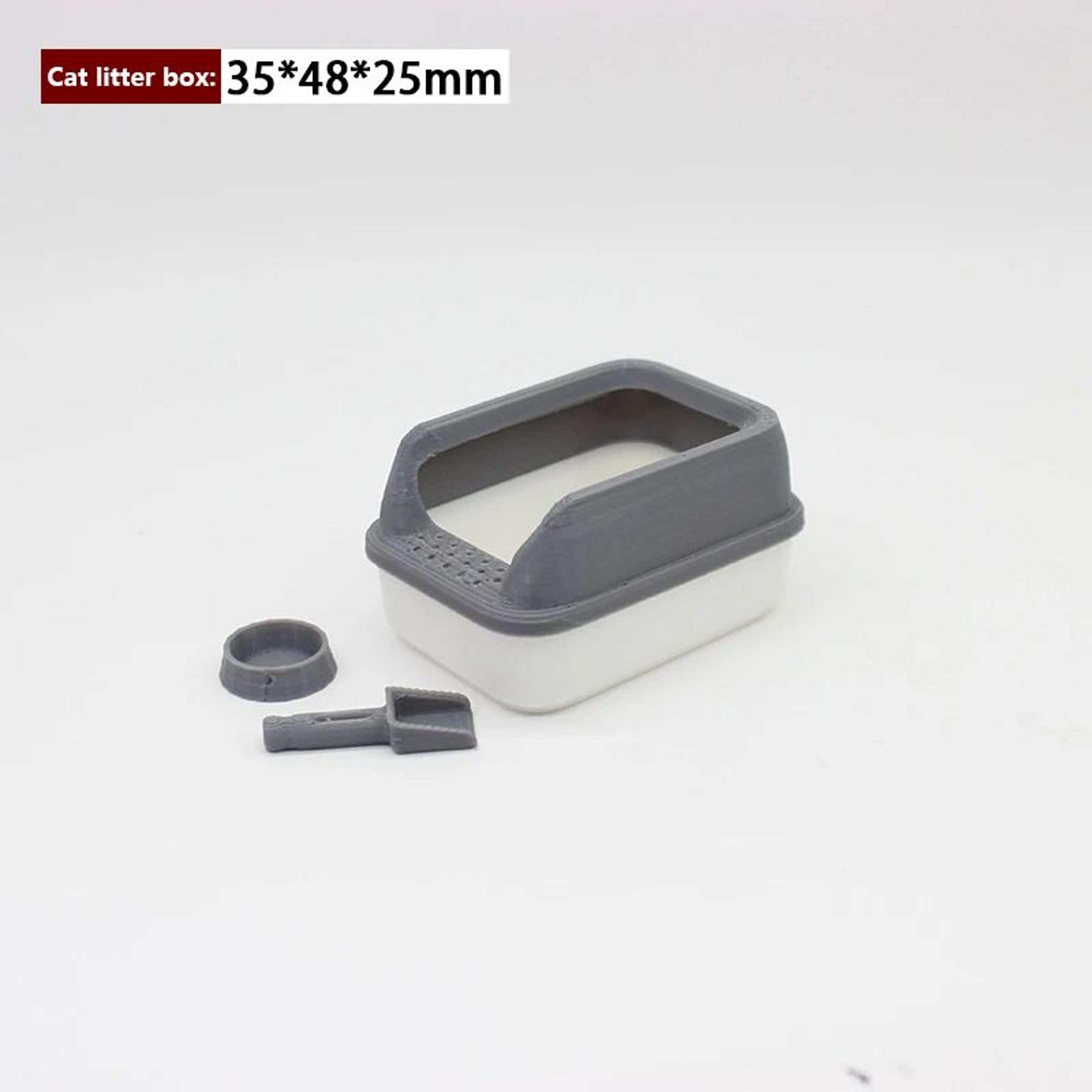 3pcs Mini Dollhouse Cat Litter Box Set  Miniature Pet Supplies With Shovel Accessories 7
