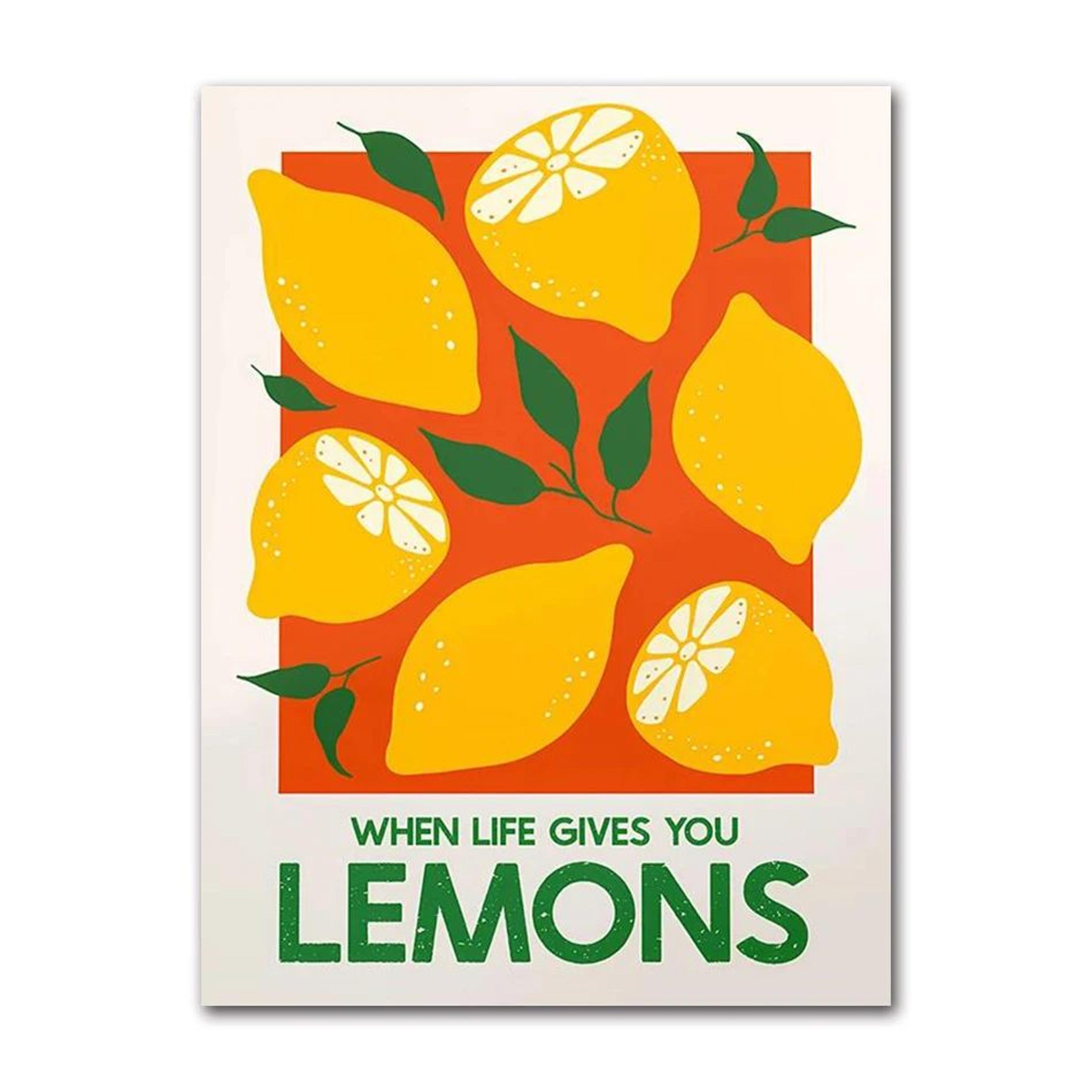 Pink Strawberry Lemon Cocktail Canvas Poster  Retro Kitchen  Bar Wall Art 9