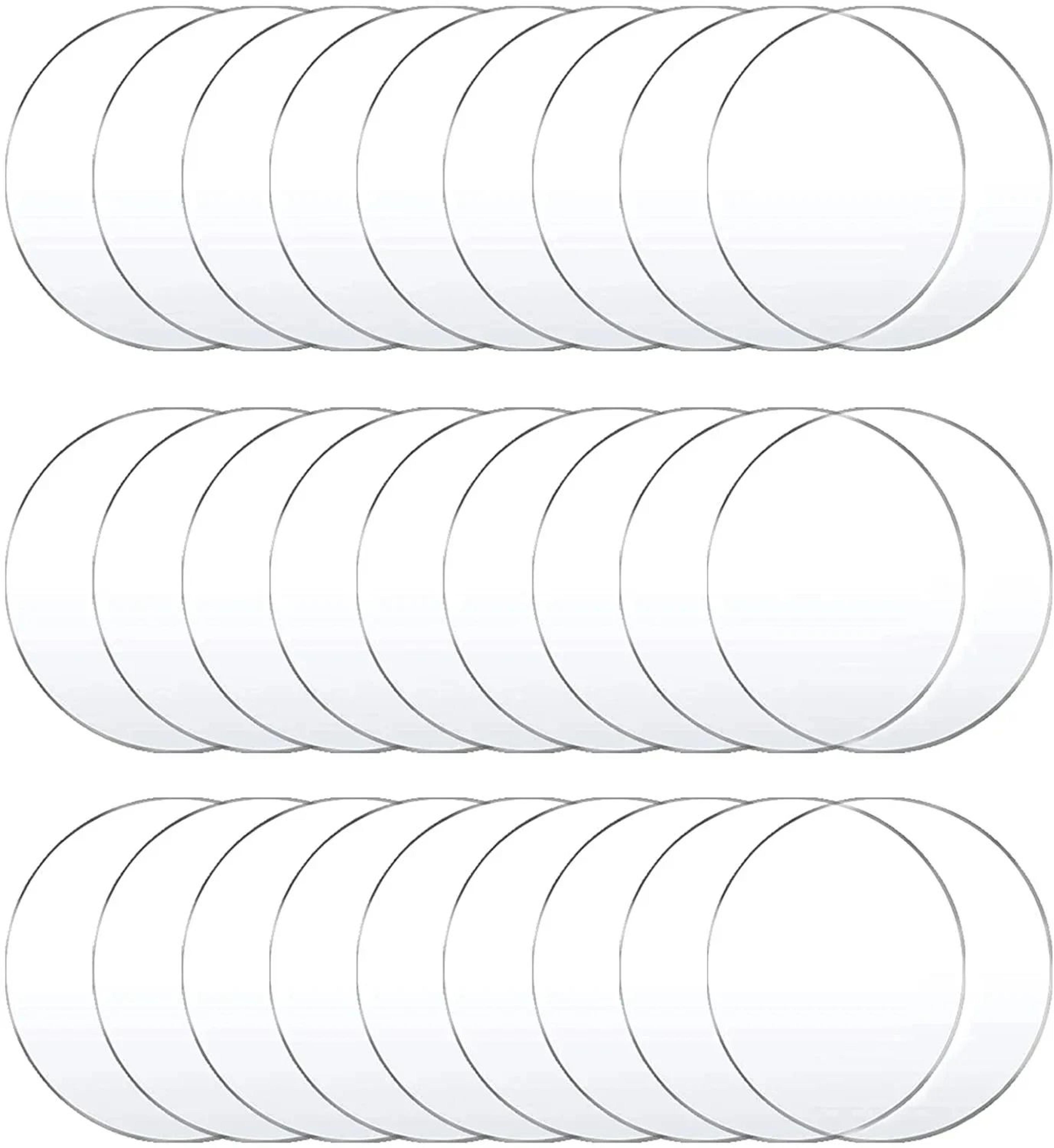 Clear Acrylic Ornament Blanks  Round Transparent Disc For DIY Crafts  Vinyl Projects 6