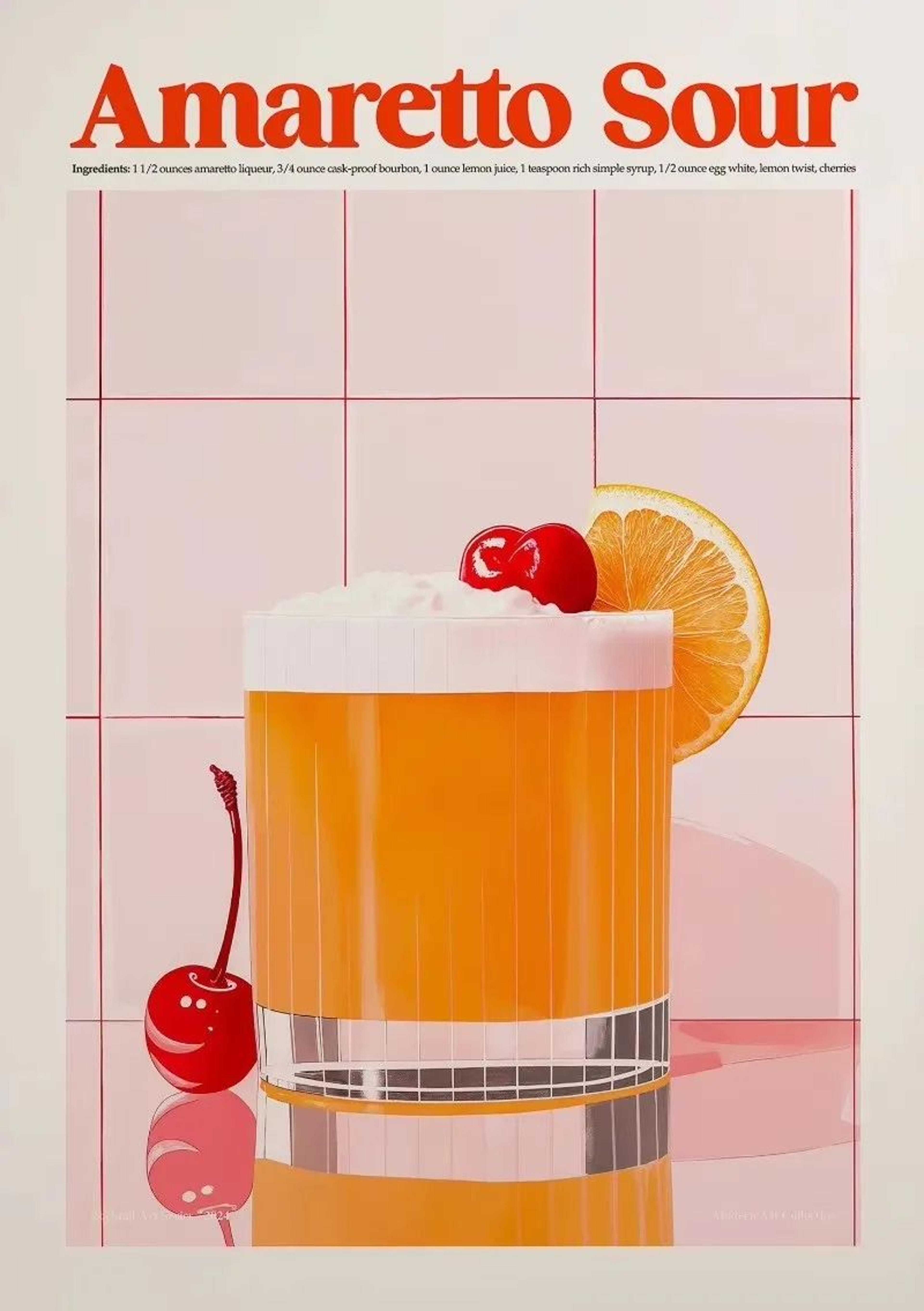 Aperol Spritz Cocktail Canvas Wall Art  Italian Pizza Wine  Negroni Kitchen Poster 25