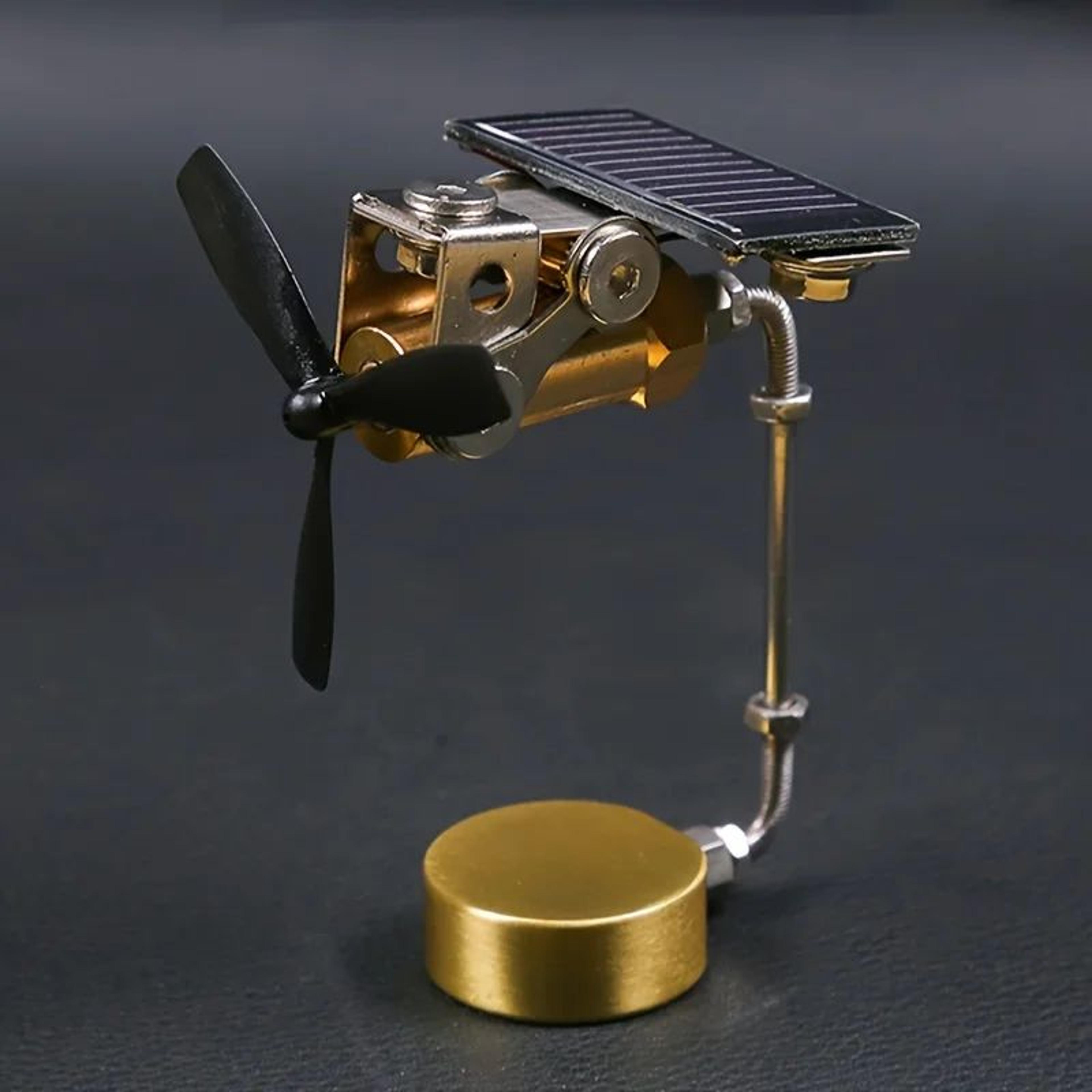 Solar Powered Copper Windmill Ornament  Educational Metal Science Puzzle Decor 0