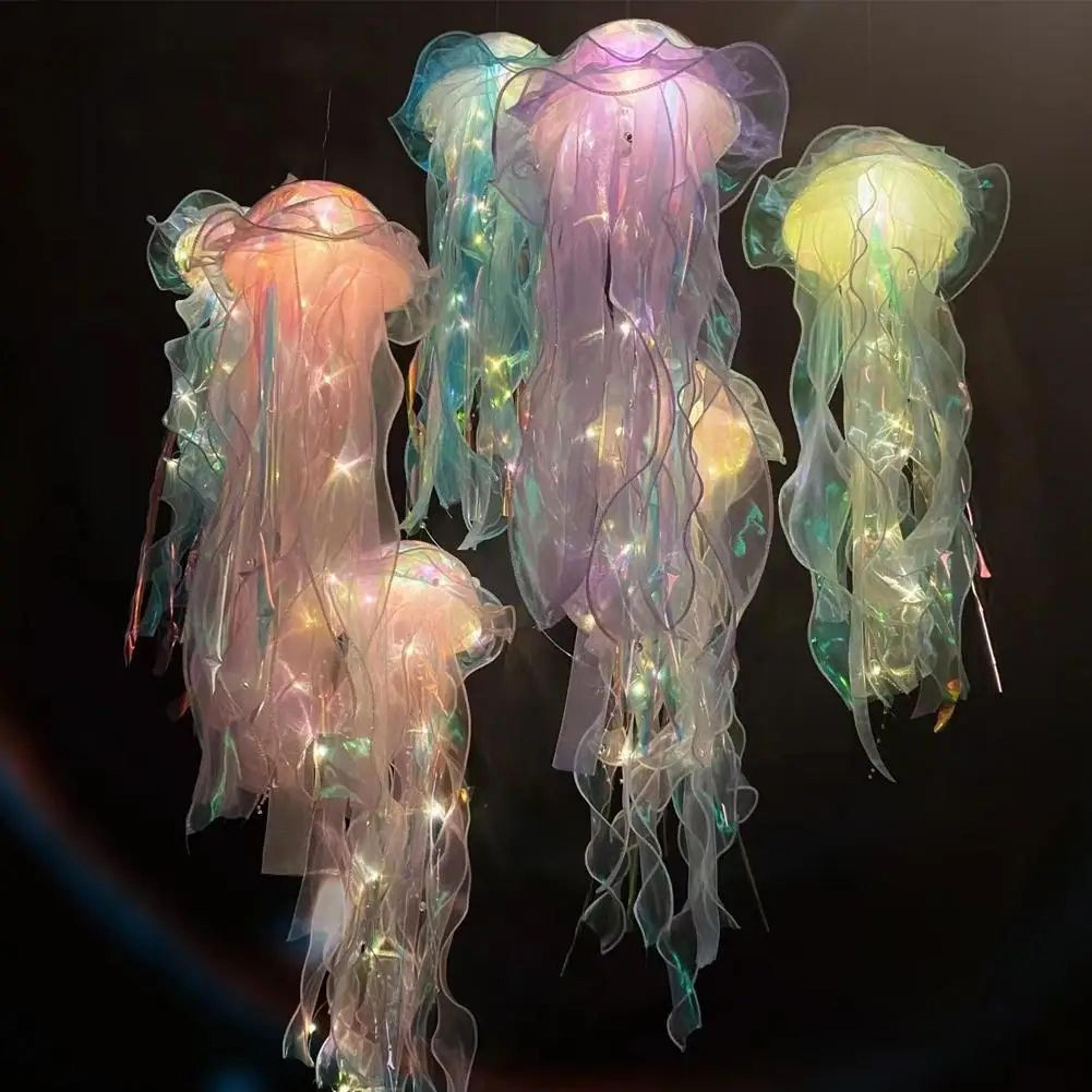 DIY Jellyfish Night Light  Portable Ocean LED Hanging Lamp For Bedroom  Party Decor 2