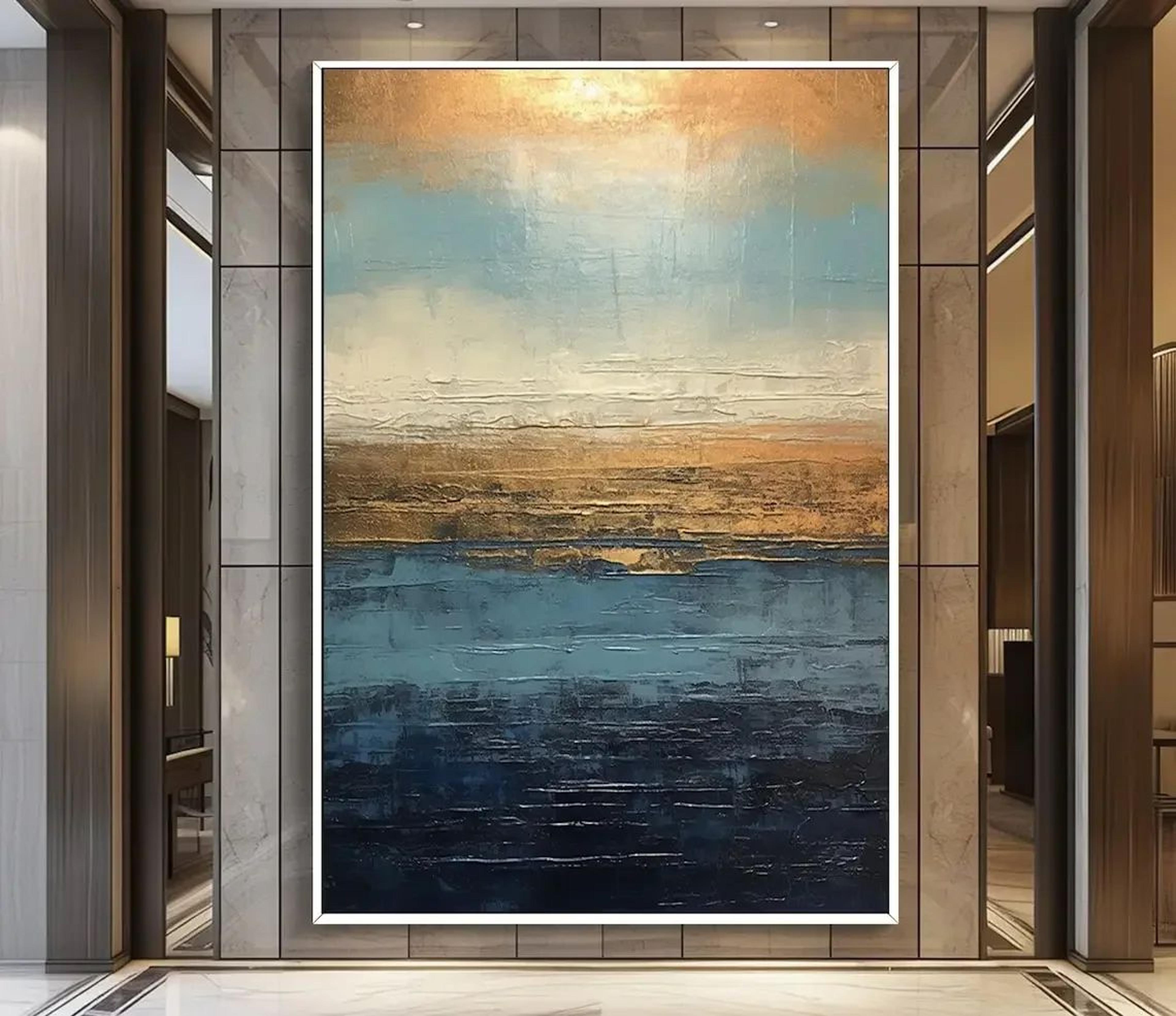 Abstract Gold Texture Canvas Wall Art  Handmade Minimalist Oil Painting For Living Room Decor 7