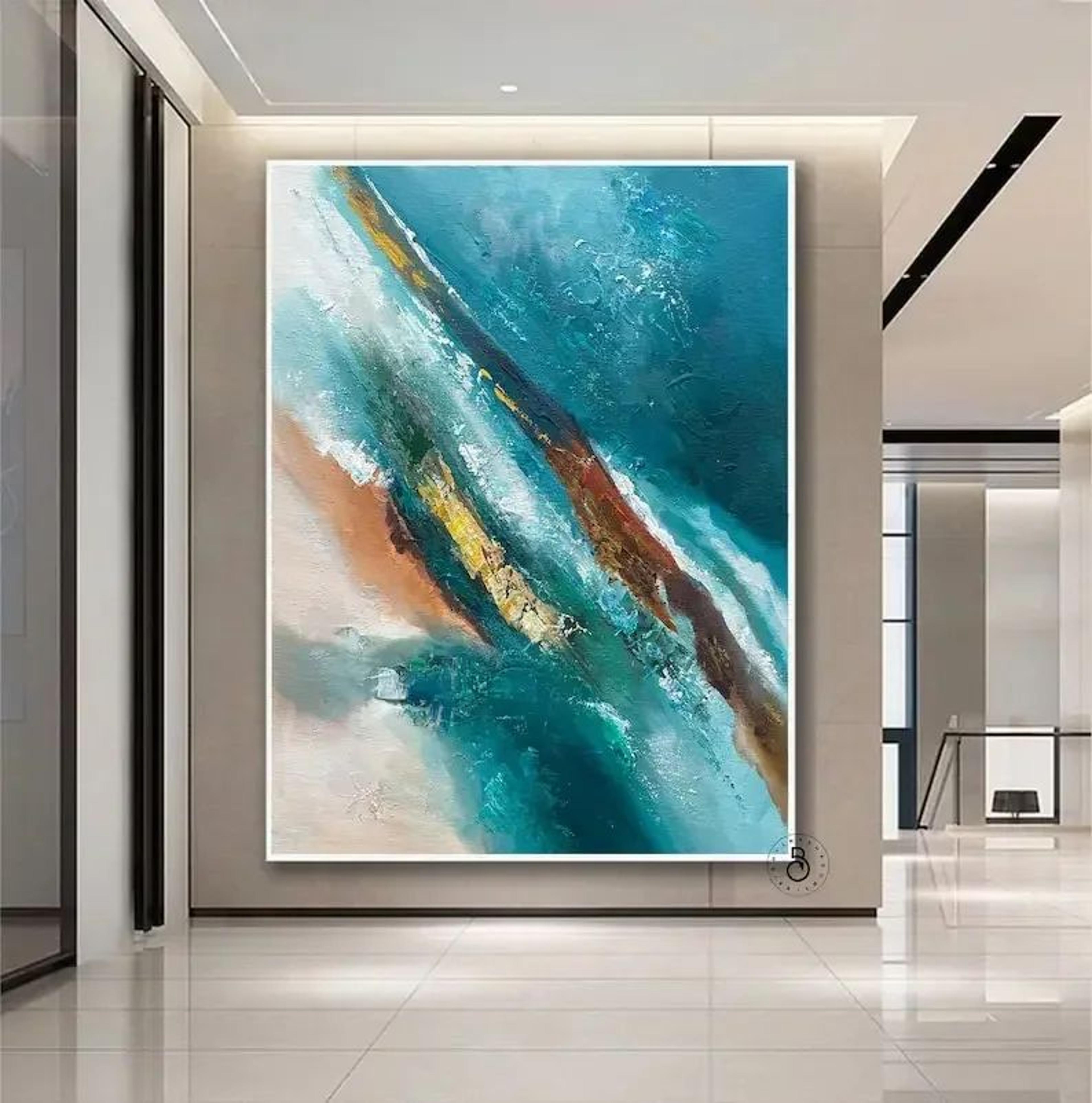 Abstract Gold Texture Canvas Wall Art  Handmade Minimalist Oil Painting For Living Room Decor 10