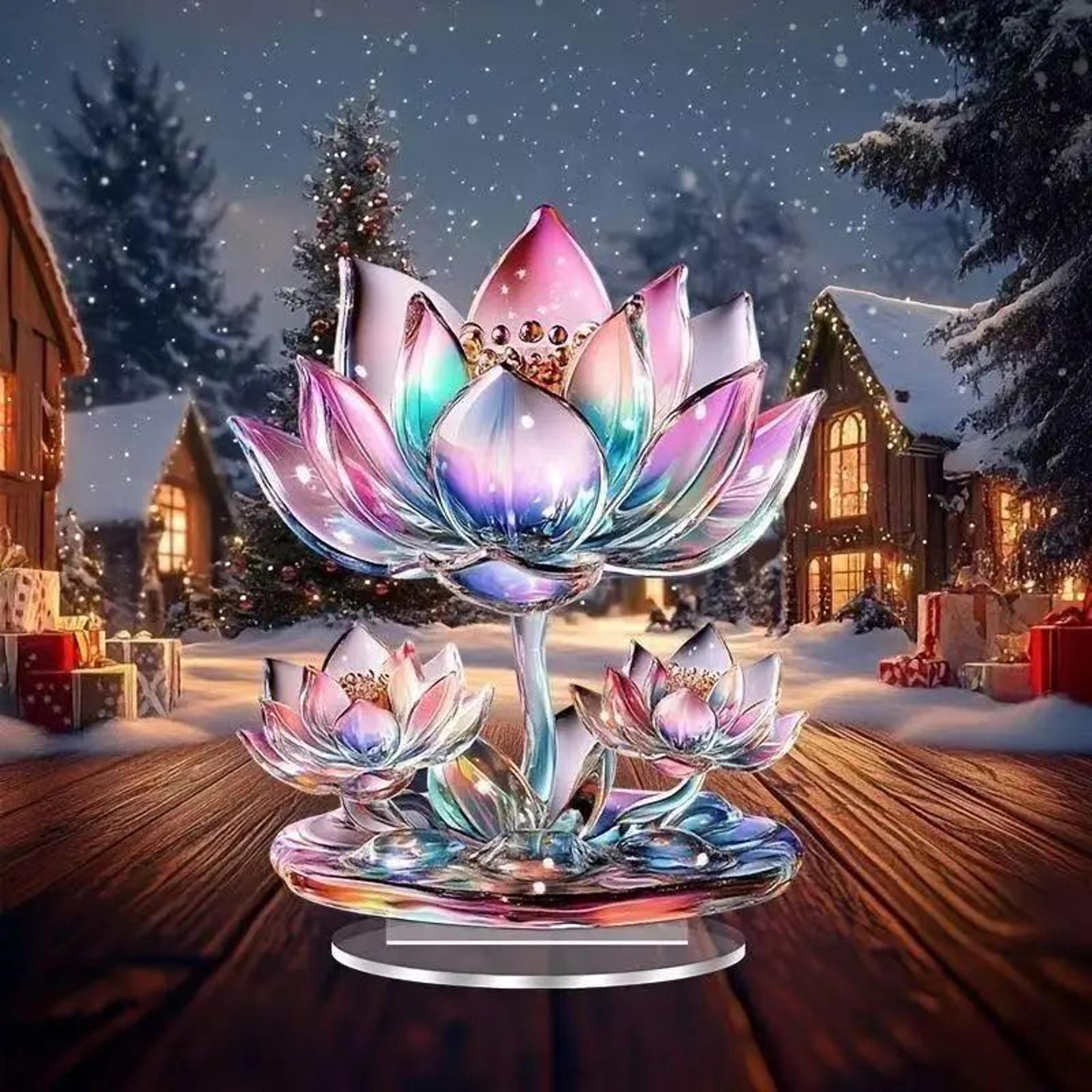 Acrylic Crystal Dragon Figurine  2D Fantasy Desktop Ornament For Home  Office Decor 1