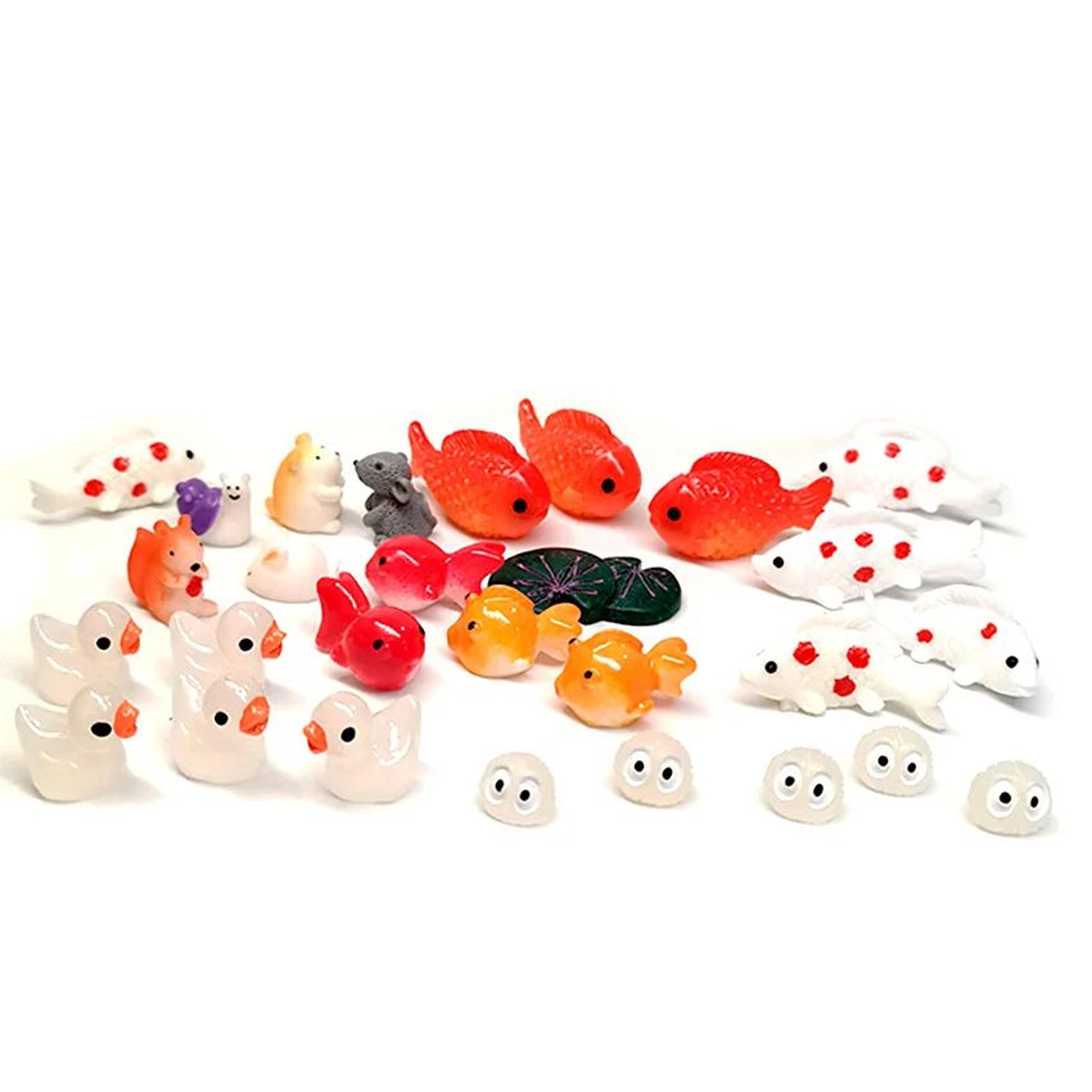 5pcs Mini Animal Fairy Garden Figurines  Cute Resin Dog Cat Sheep  Fish Miniatures For Succulent De