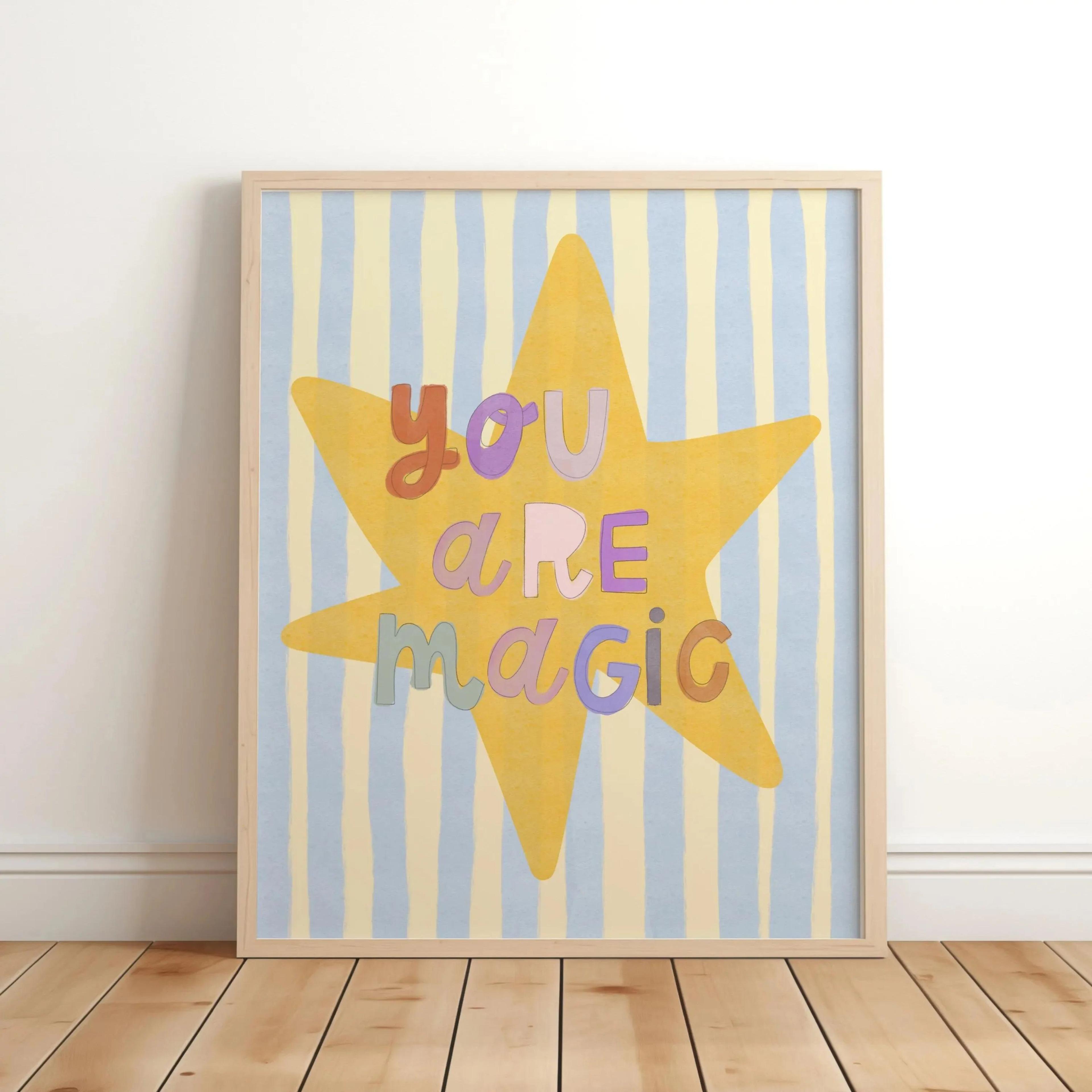 Believe In Magic Unicorn Nursery Wall Art  Inspirational Canvas Print For Kids Bedroom  Playroom De