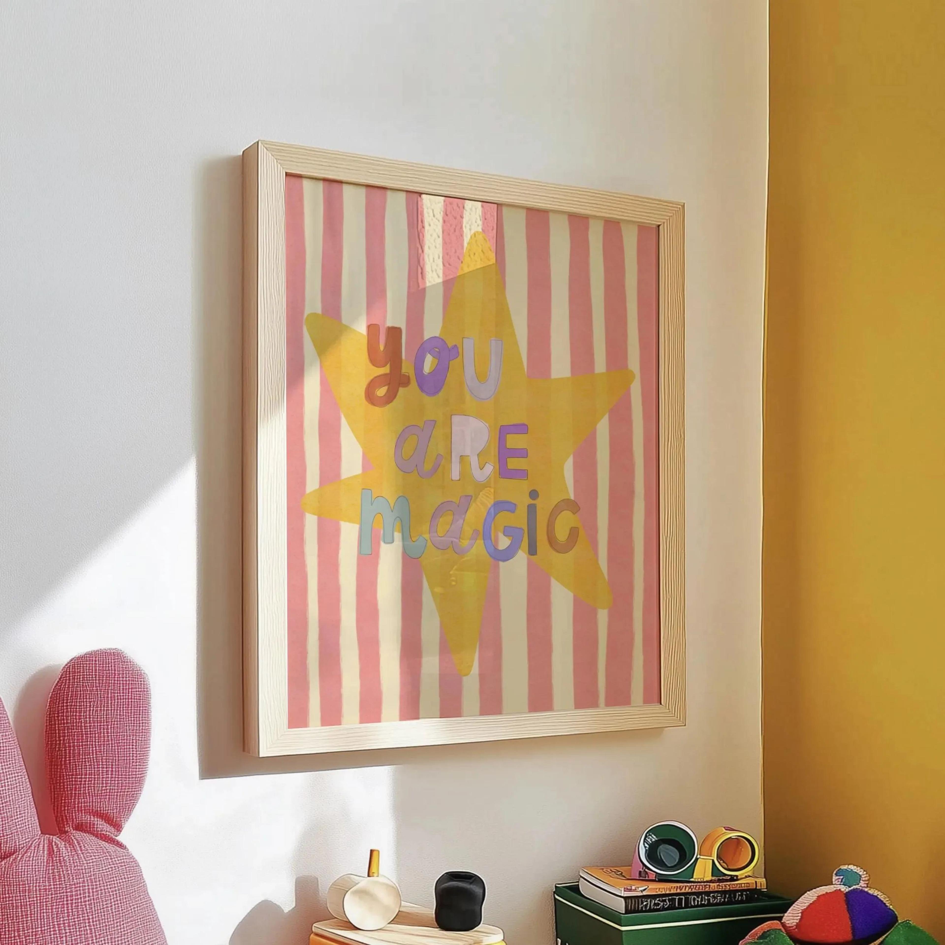 Believe In Magic Unicorn Nursery Wall Art  Inspirational Canvas Print For Kids Bedroom  Playroom De