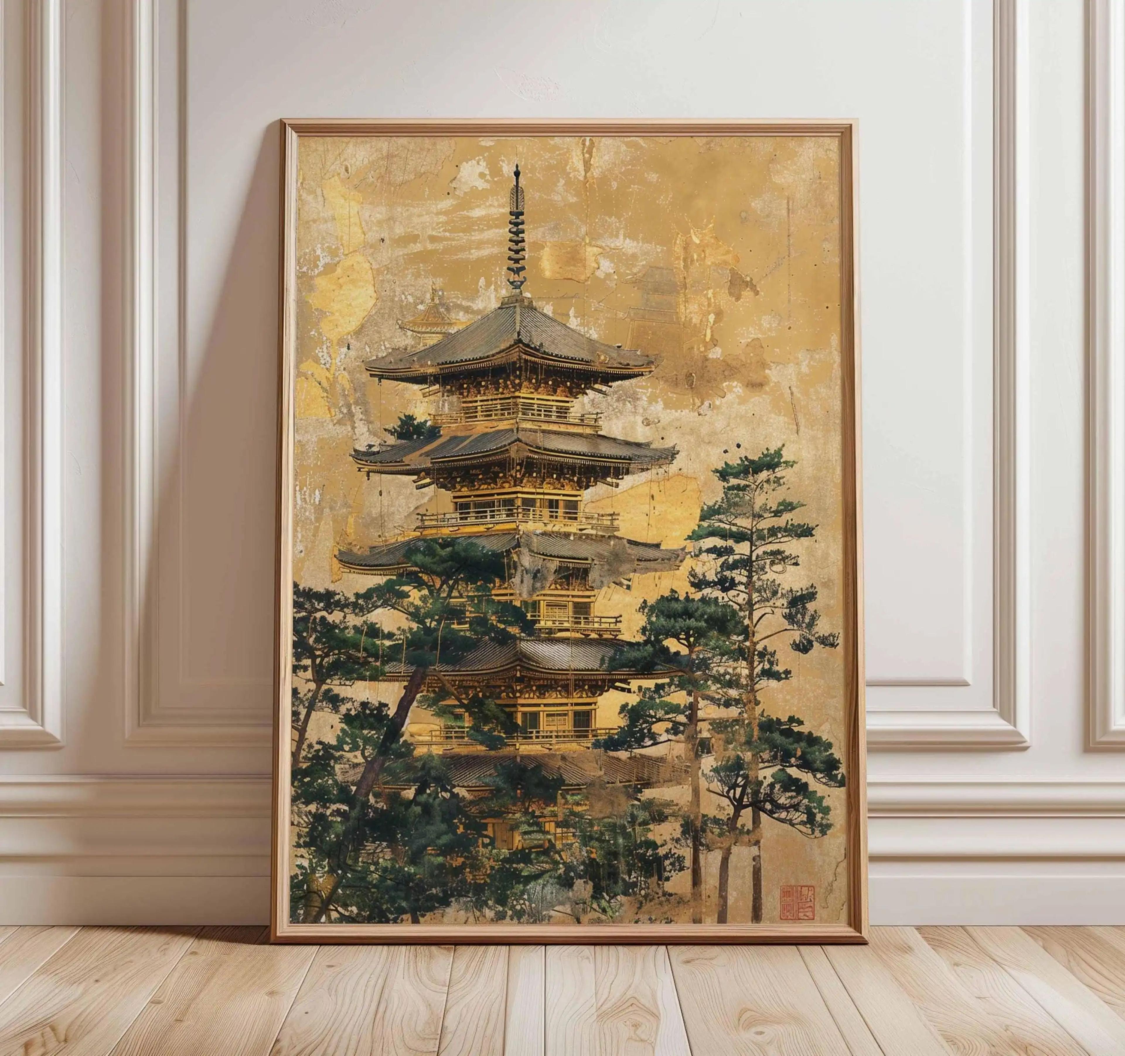 Japanese Crane Ukiyoe Canvas Wall Art Vintage Red Sun Oriental Poster 21