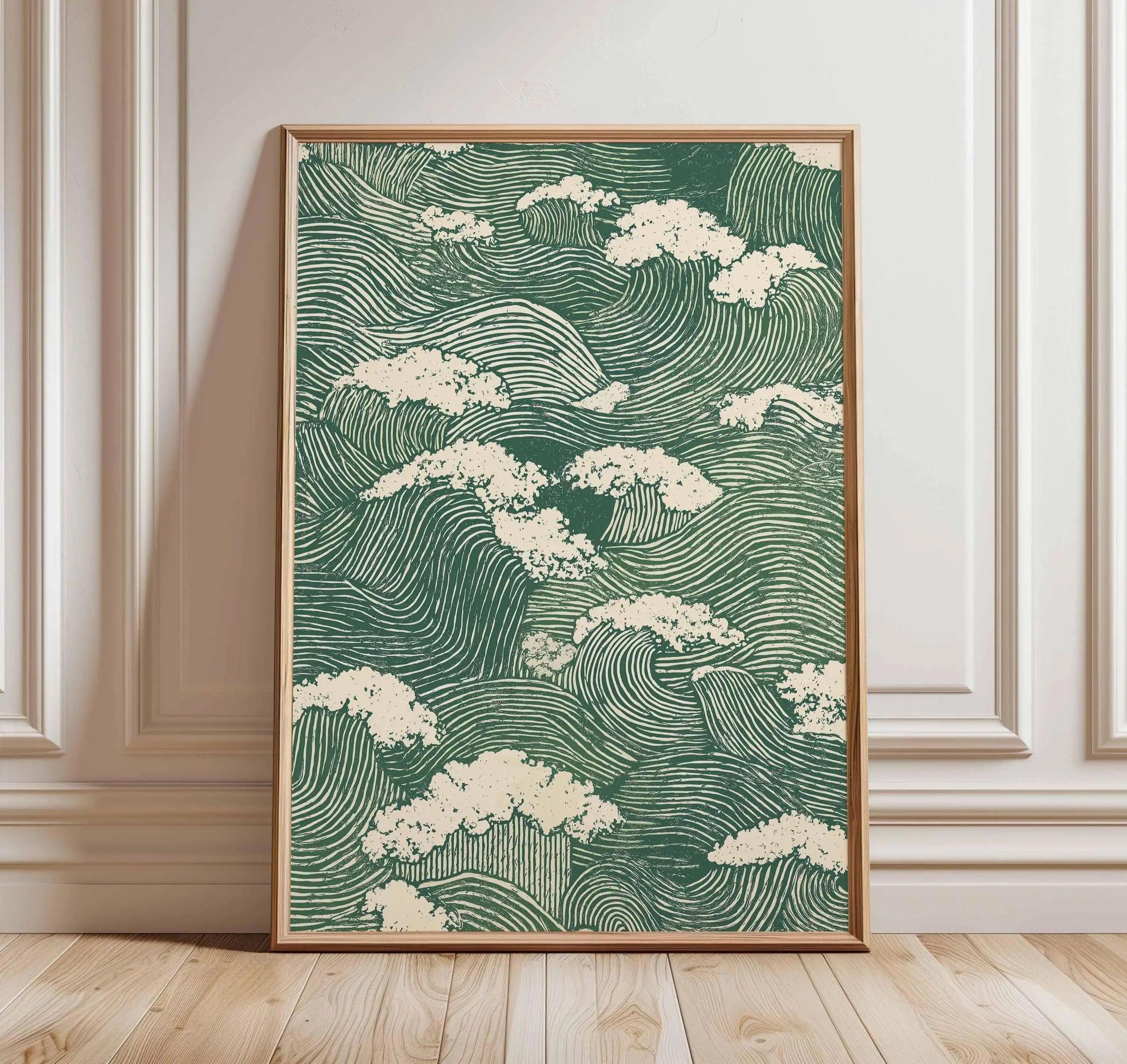 Japanese Crane Ukiyoe Canvas Wall Art Vintage Red Sun Oriental Poster 22