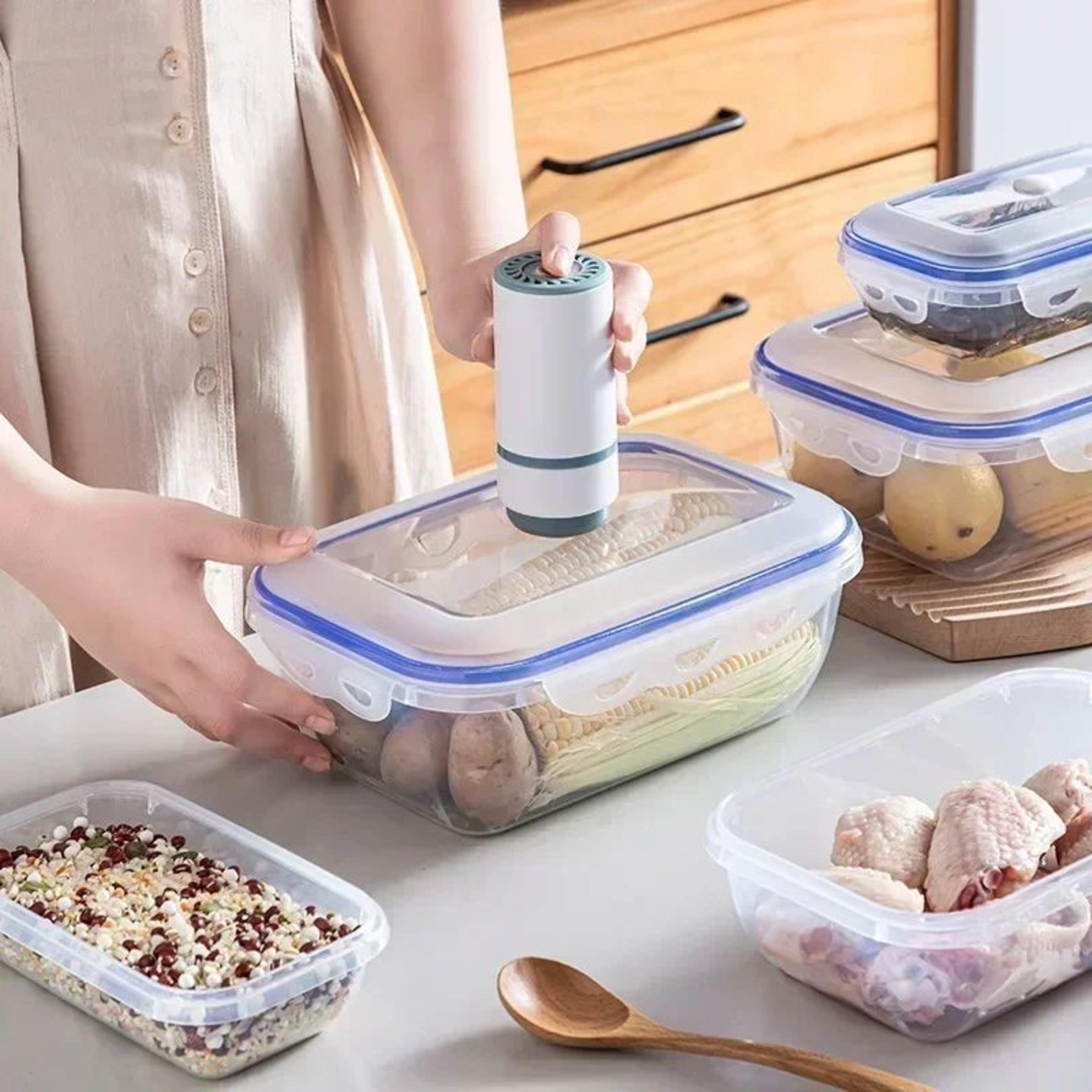 Vacuum Food Storage Container  Microwave Safe FreshKeeping Fridge Organizer Box 0
