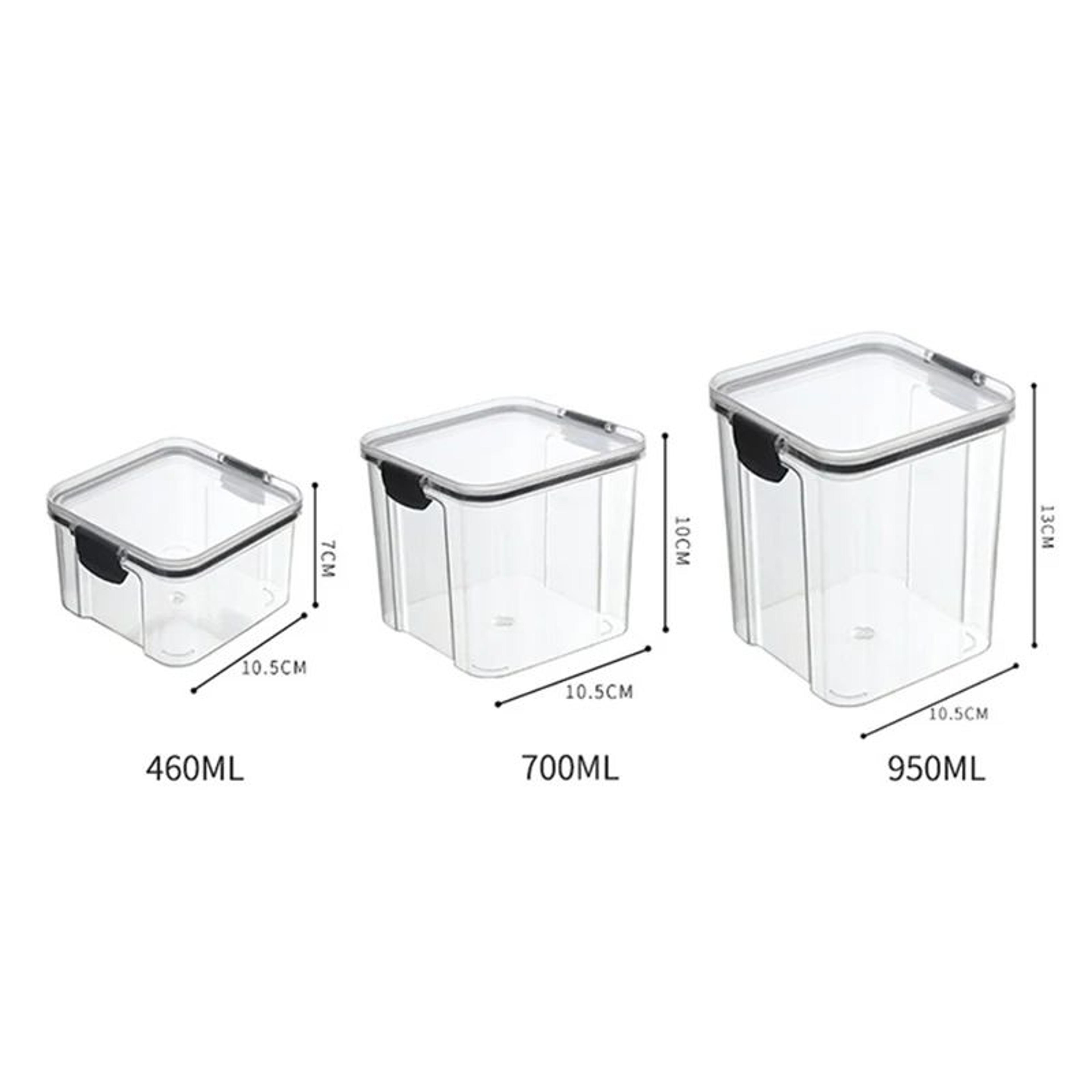 5 Pcs Airtight Food Storage Jar Set  Transparent Stackable Kitchen Organizer Containers 19
