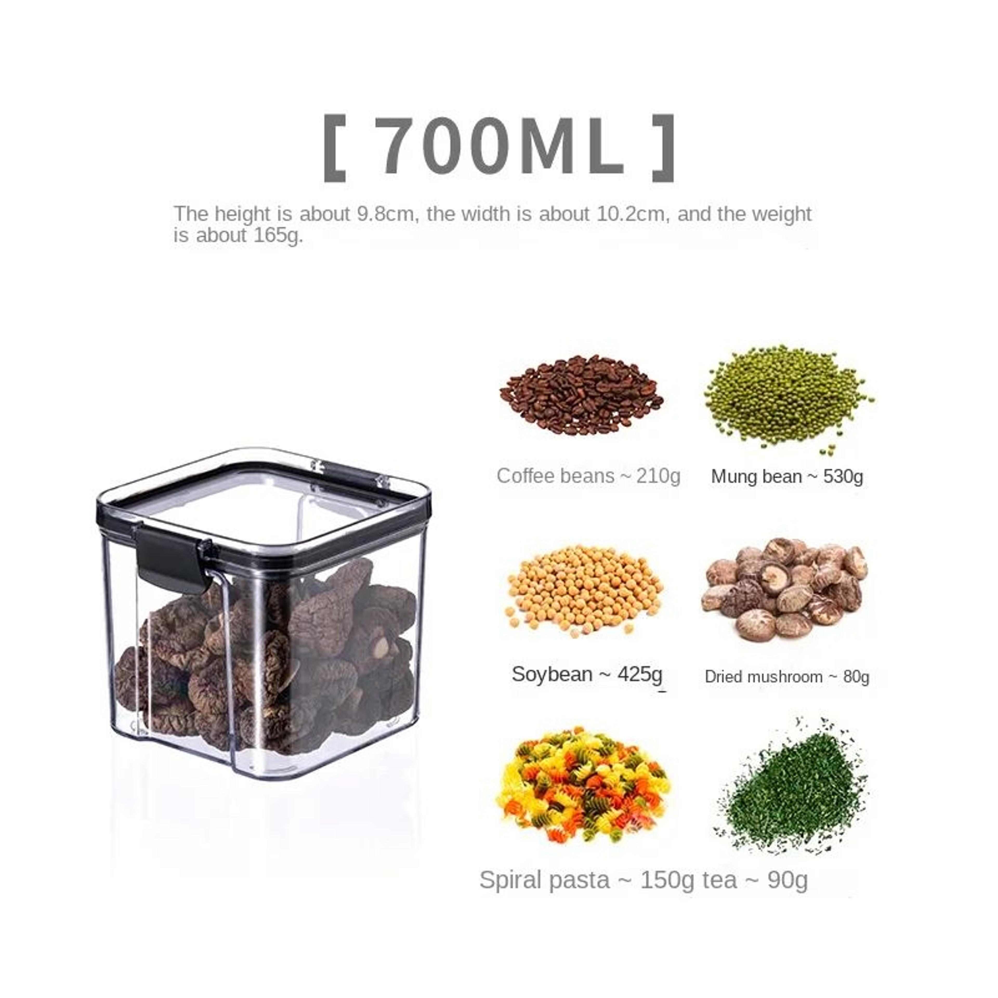5 Pcs Airtight Food Storage Jar Set  Transparent Stackable Kitchen Organizer Containers 8