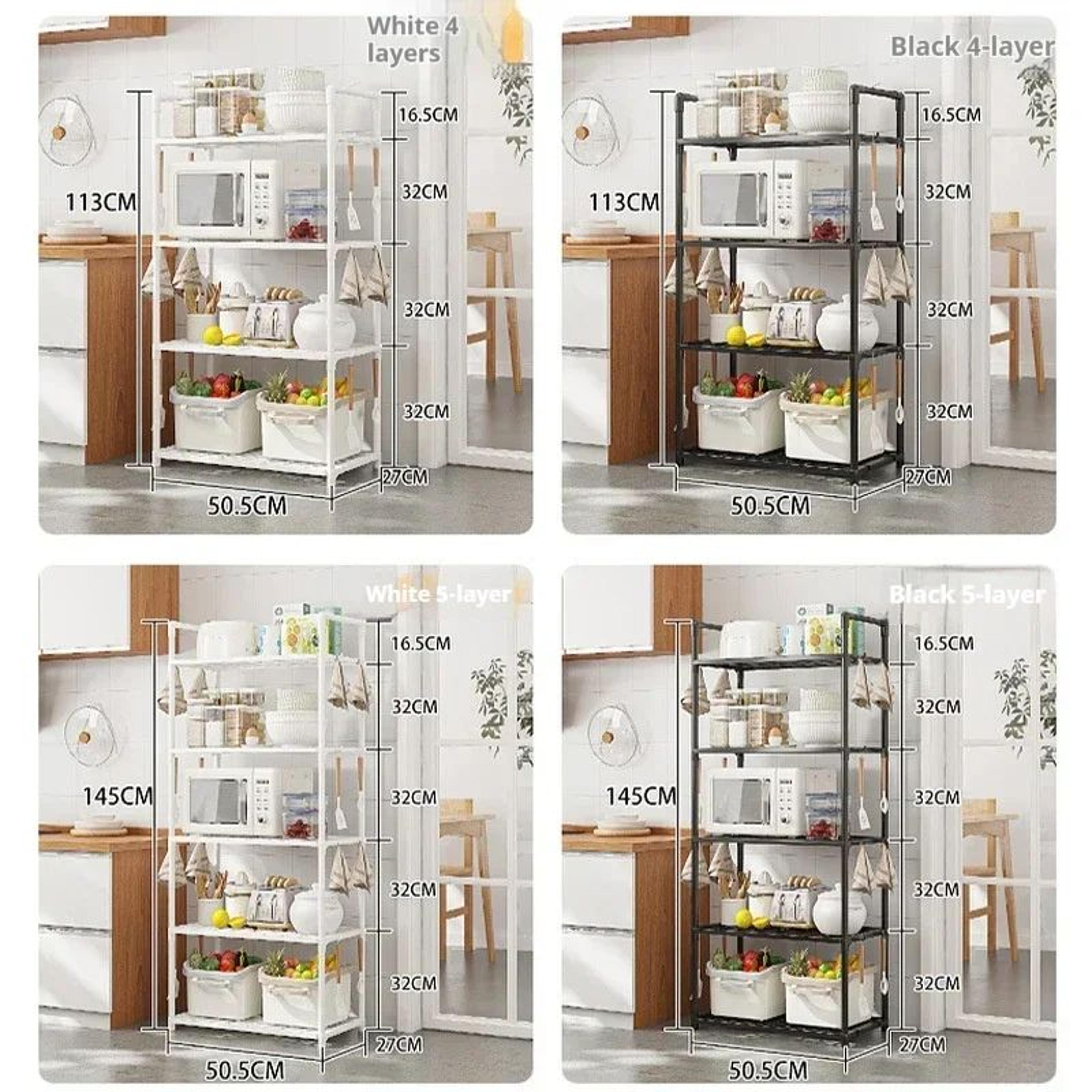 MultiLayer Floor Standing Kitchen Storage Rack  Microwave Oven  Household Organizer Shelf 1