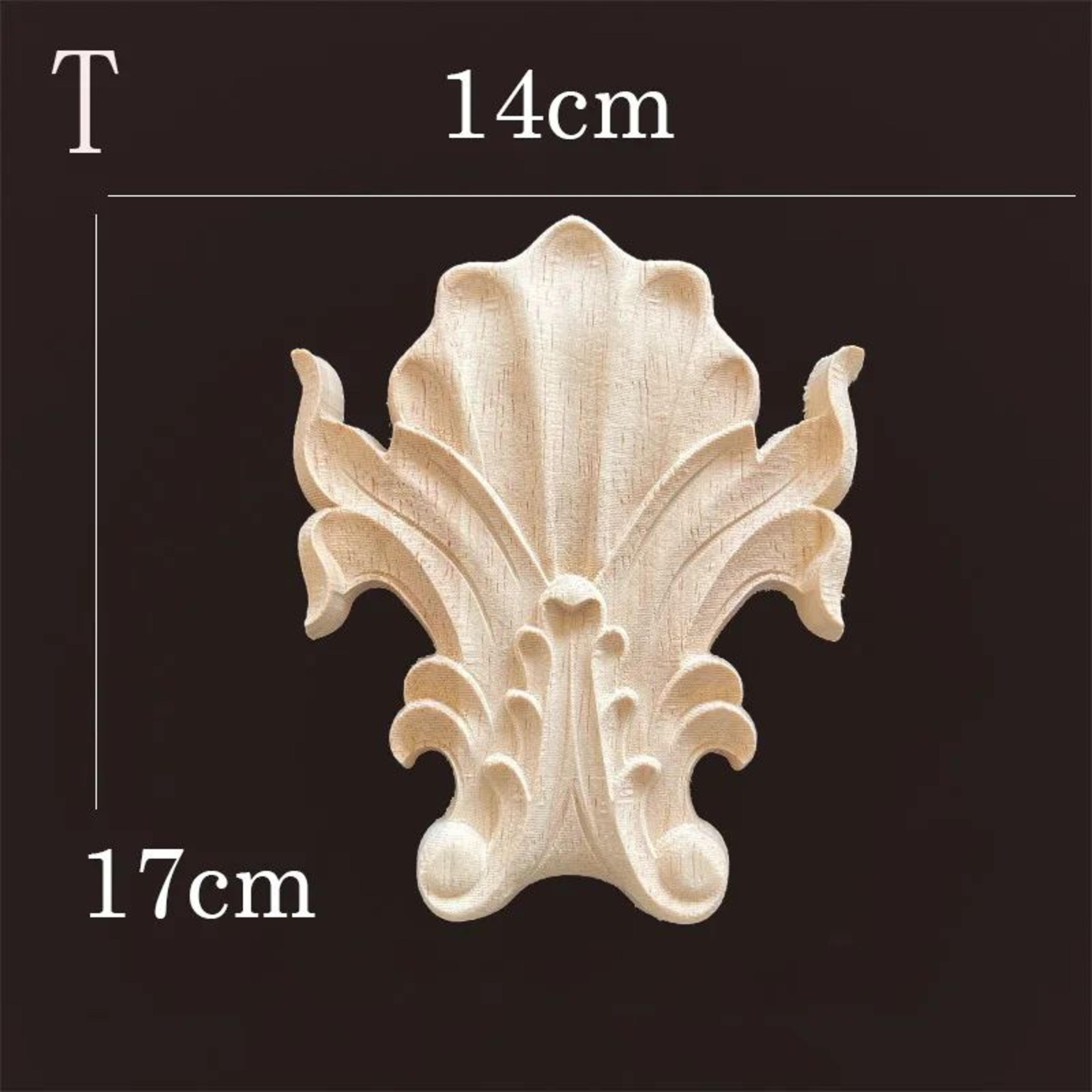 Natural Wood Carved Applique Onlays  Antique Furniture Moulding Decor 16