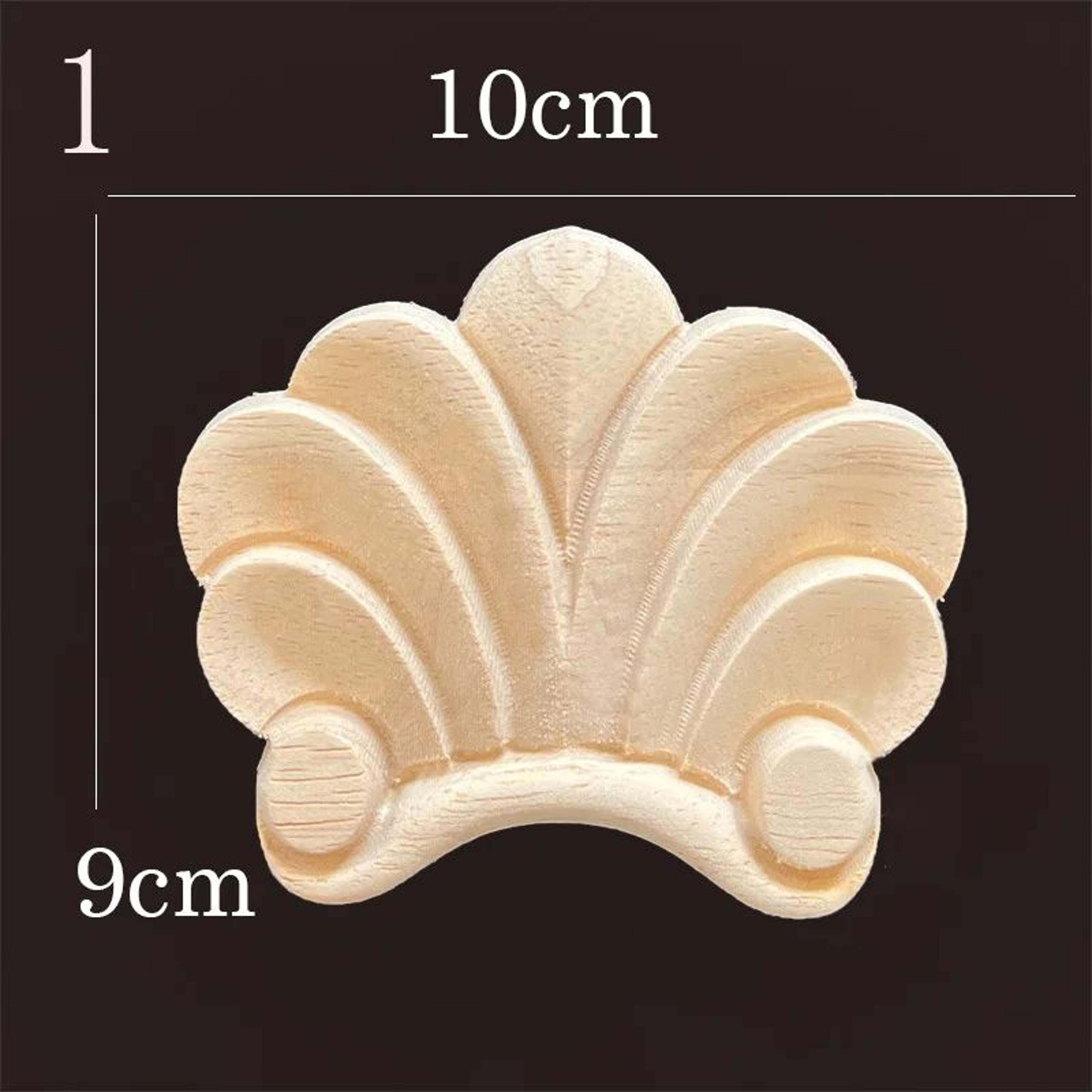 Natural Wood Carved Applique Onlays  Antique Furniture Moulding Decor 25