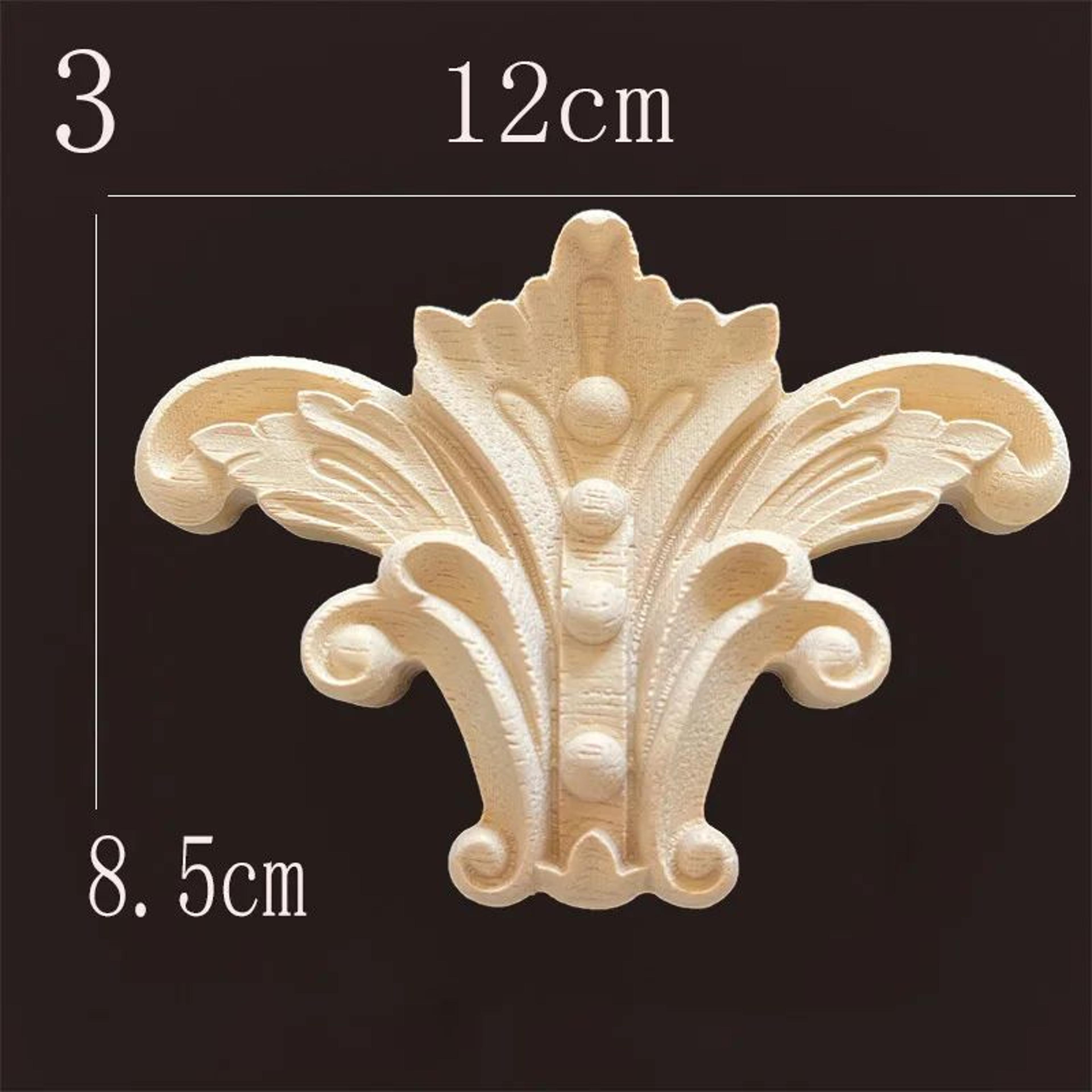 Natural Wood Carved Applique Onlays  Antique Furniture Moulding Decor 28