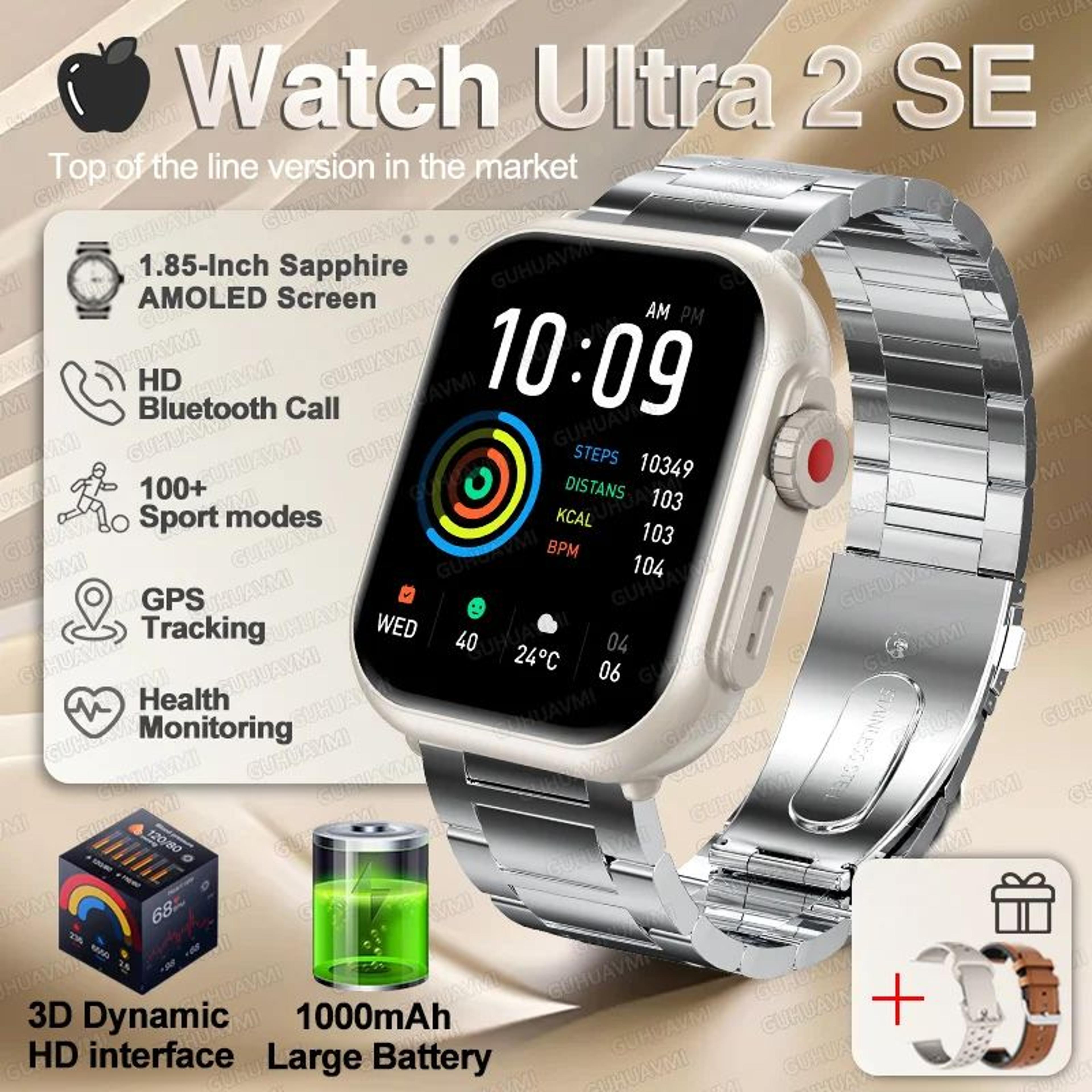 Ultra 2 SE AMOLED Smart Watch  GPS Bluetooth Call Waterproof Fitness Tracker For Men  Women 15
